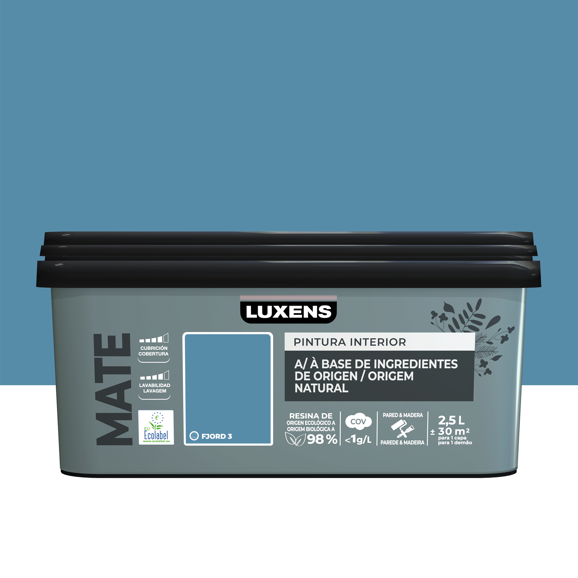 Pintura de interior luxens biobase mate 2.5l fjord 3