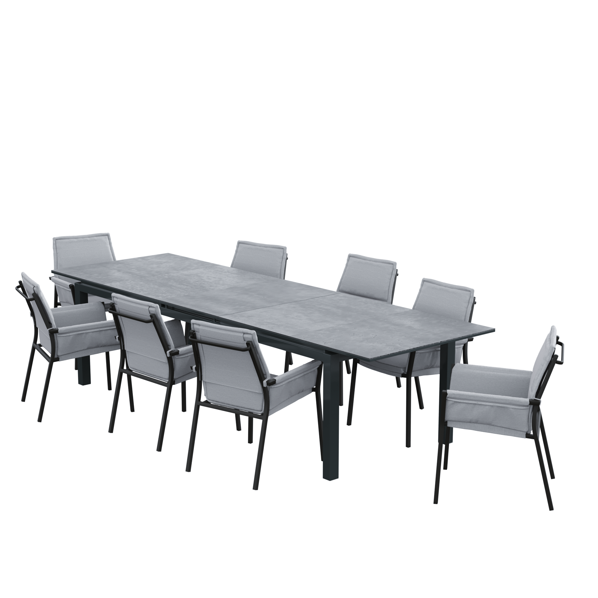 Conjunto de jardín odyssea ii extensible de aluminio antracita para 8 personas de la marca NATERIAL