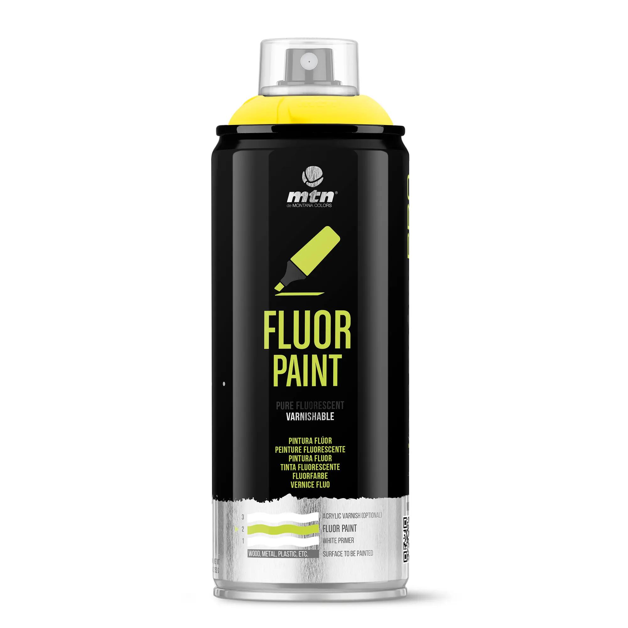 Spray pintura fluorescente montana pro 400ml amarillo