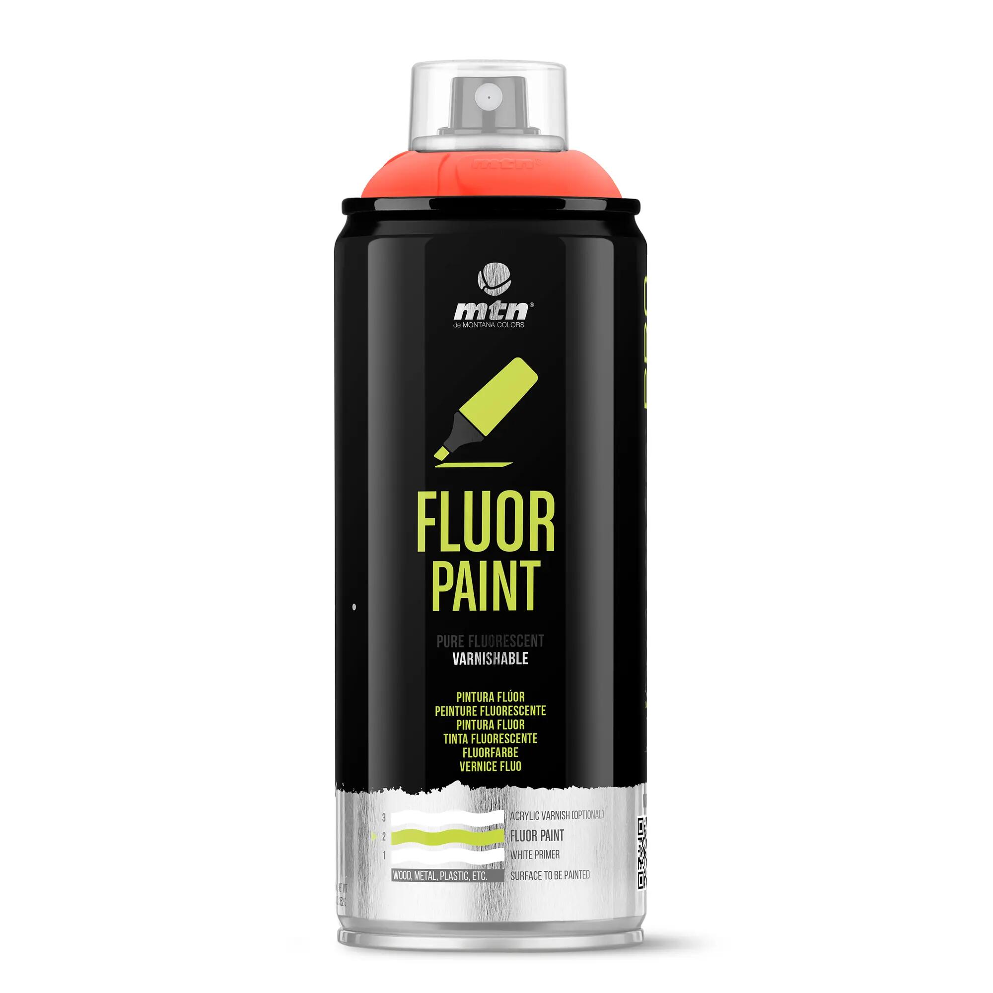 Spray pintura fluorescente montana pro 400ml rojo