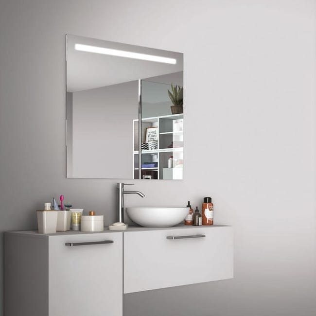 Espejo Luz Led Baño 70 X 50 Rectangular Moderno Listo Colgar