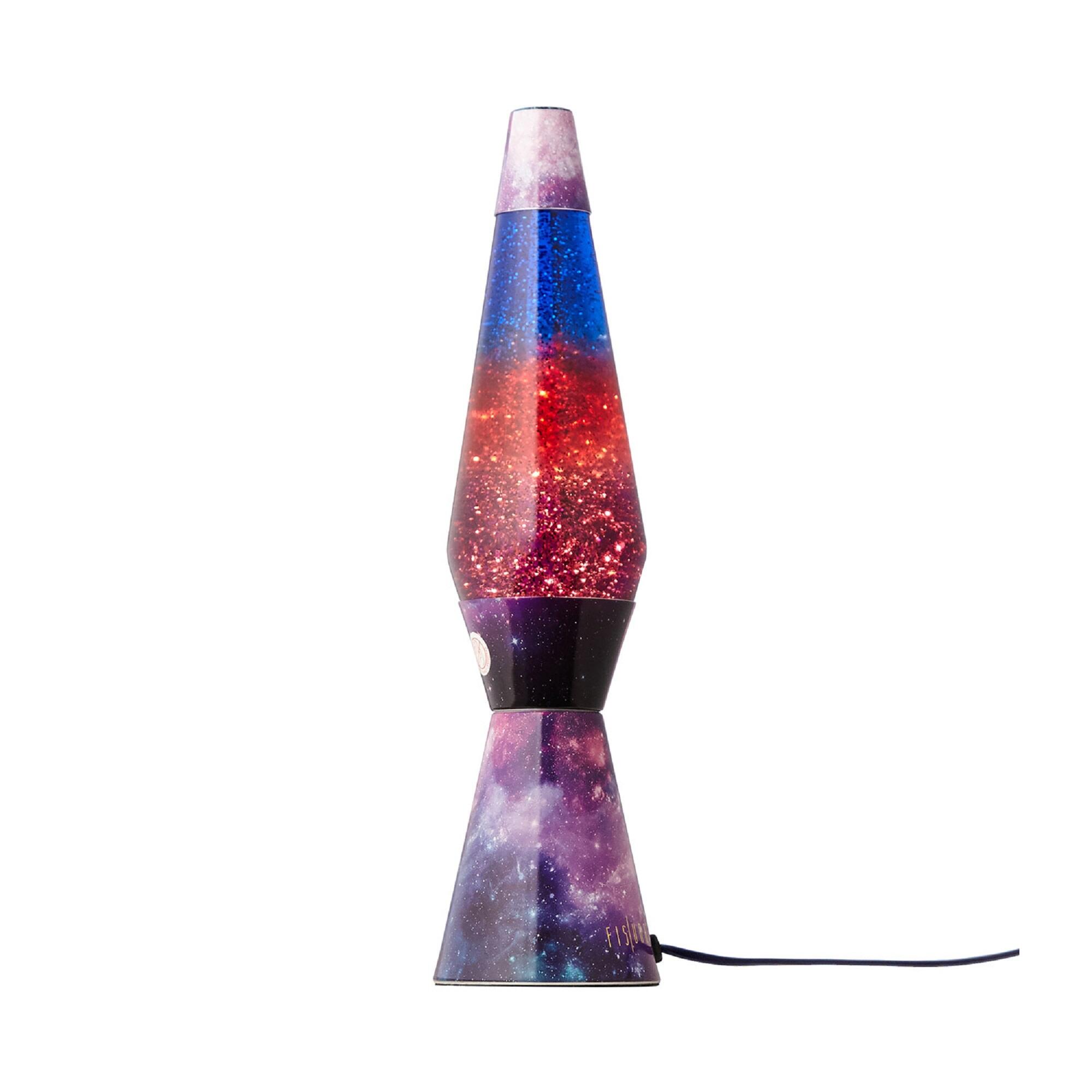 Lámpara de mesa lava multicolor con base galaxia