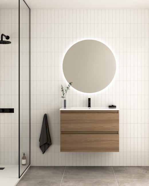 Mueble de baño con lavabo Becco nogal 80x45 cm - 1