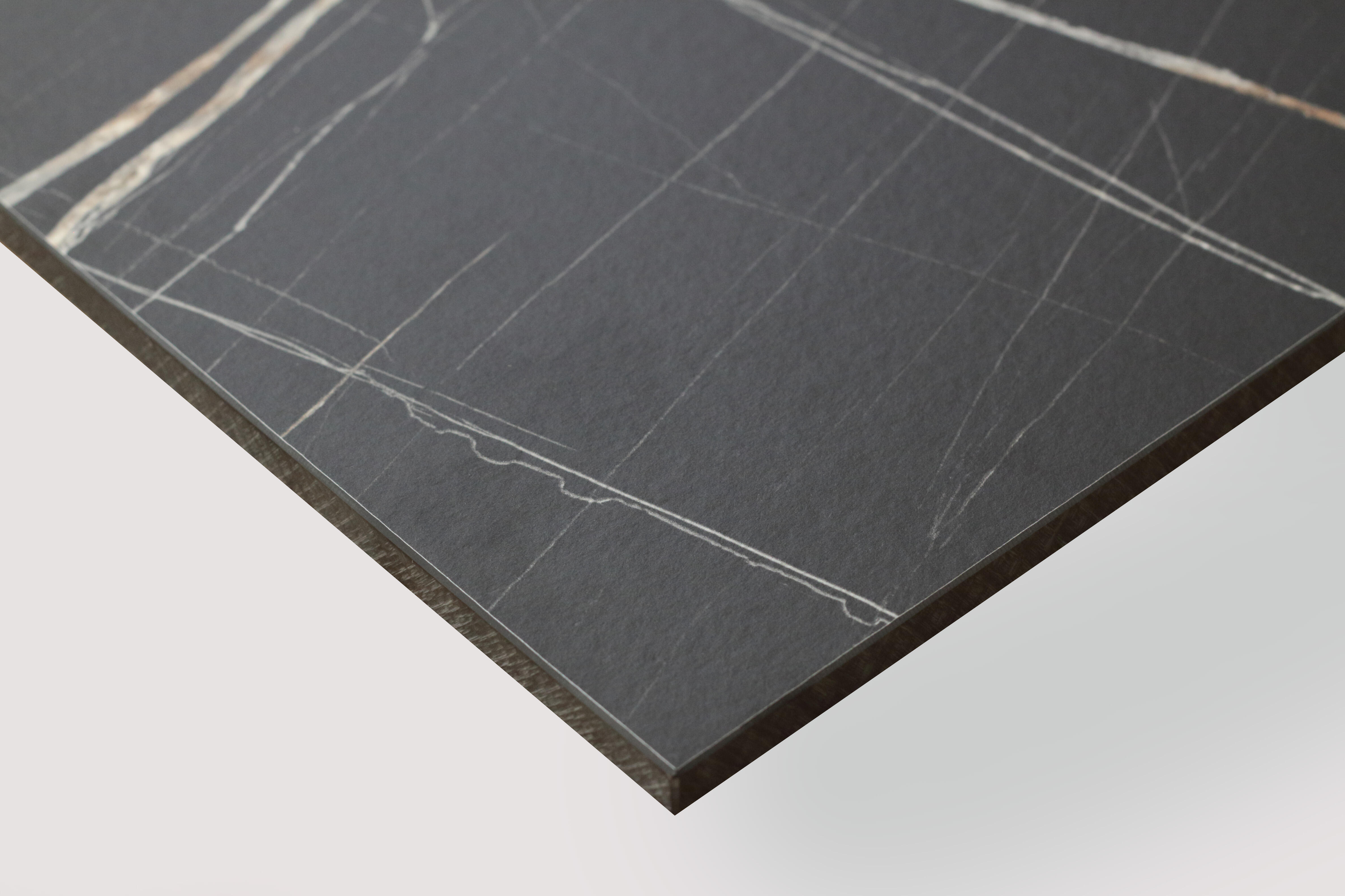 Encimera de cocina laminada compacta marmol negro 300x63 cm espesor 12mm