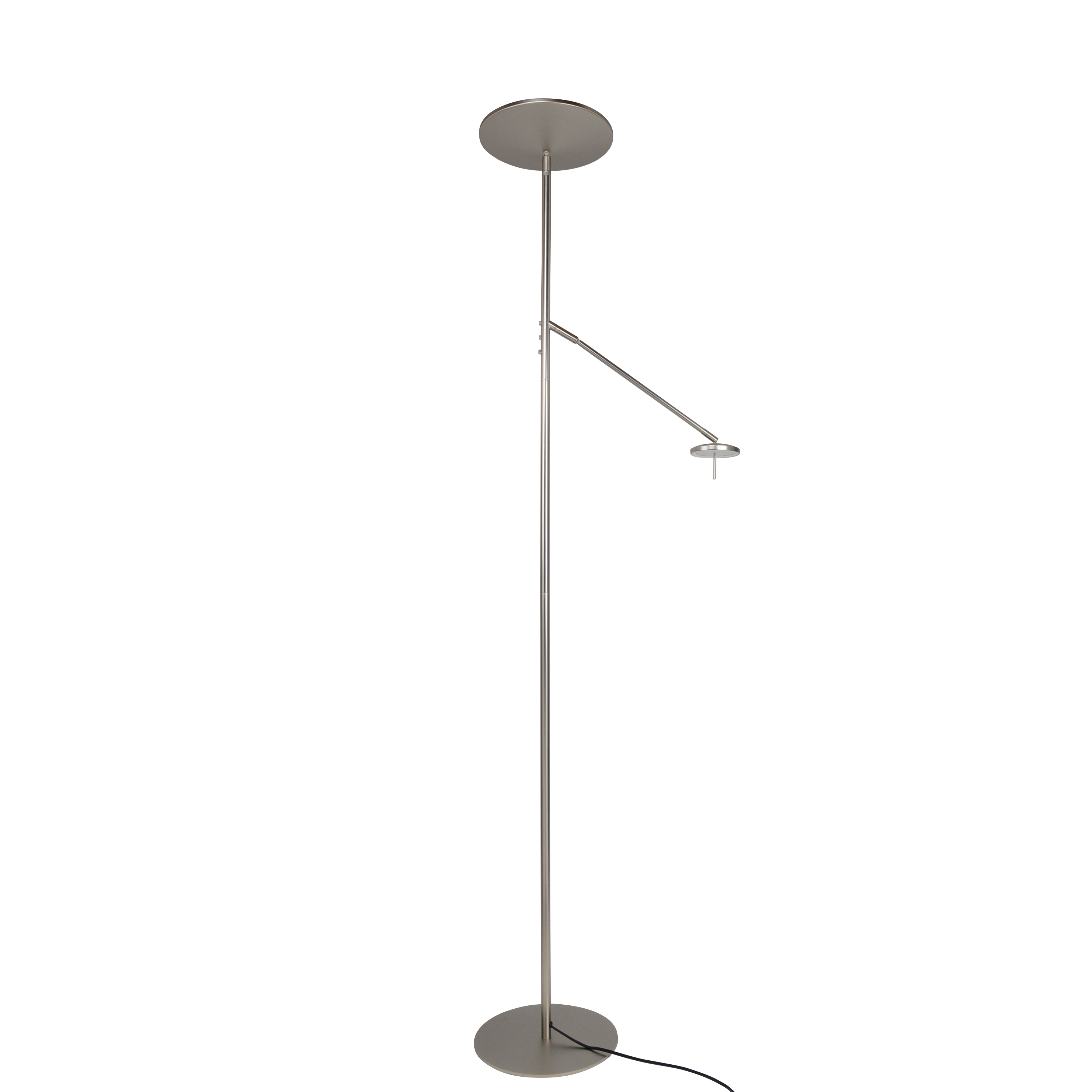 Lámpara de pie led con lector inspire plata.nivel y tono de luz regulable,181cm