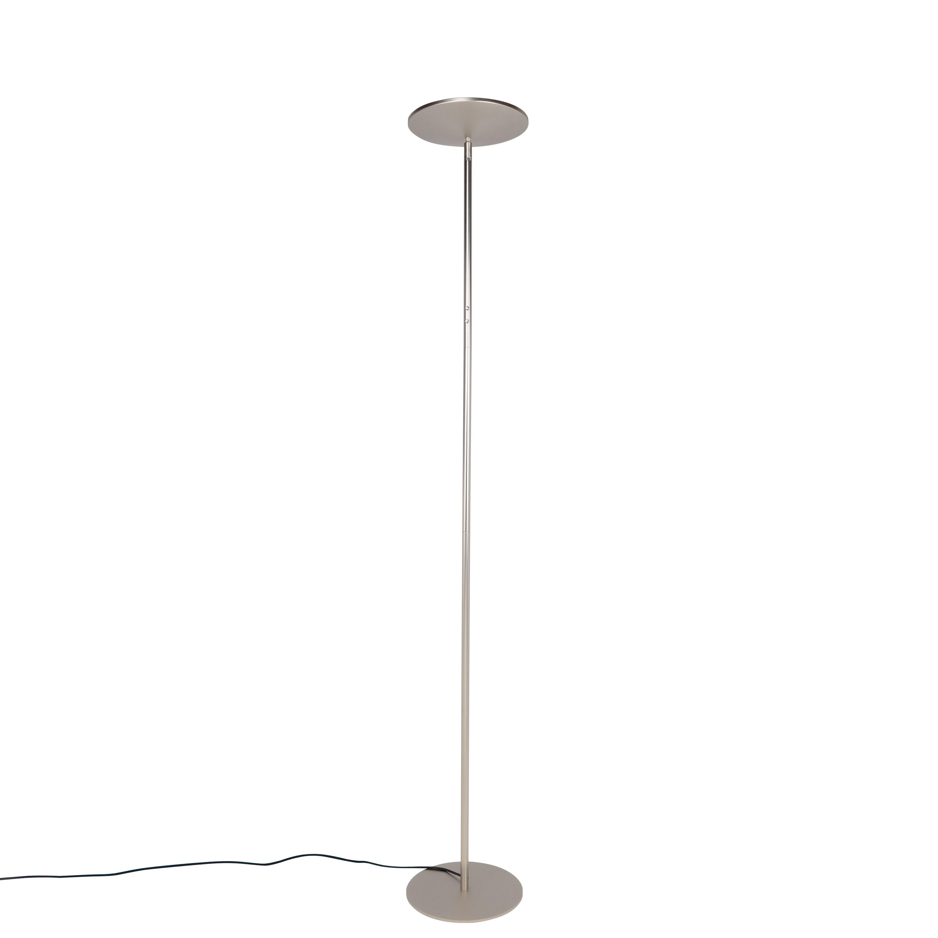 Lámpara de pie led 1960 lm, metal níquel acabado mate,cabezal orientable,180 cm