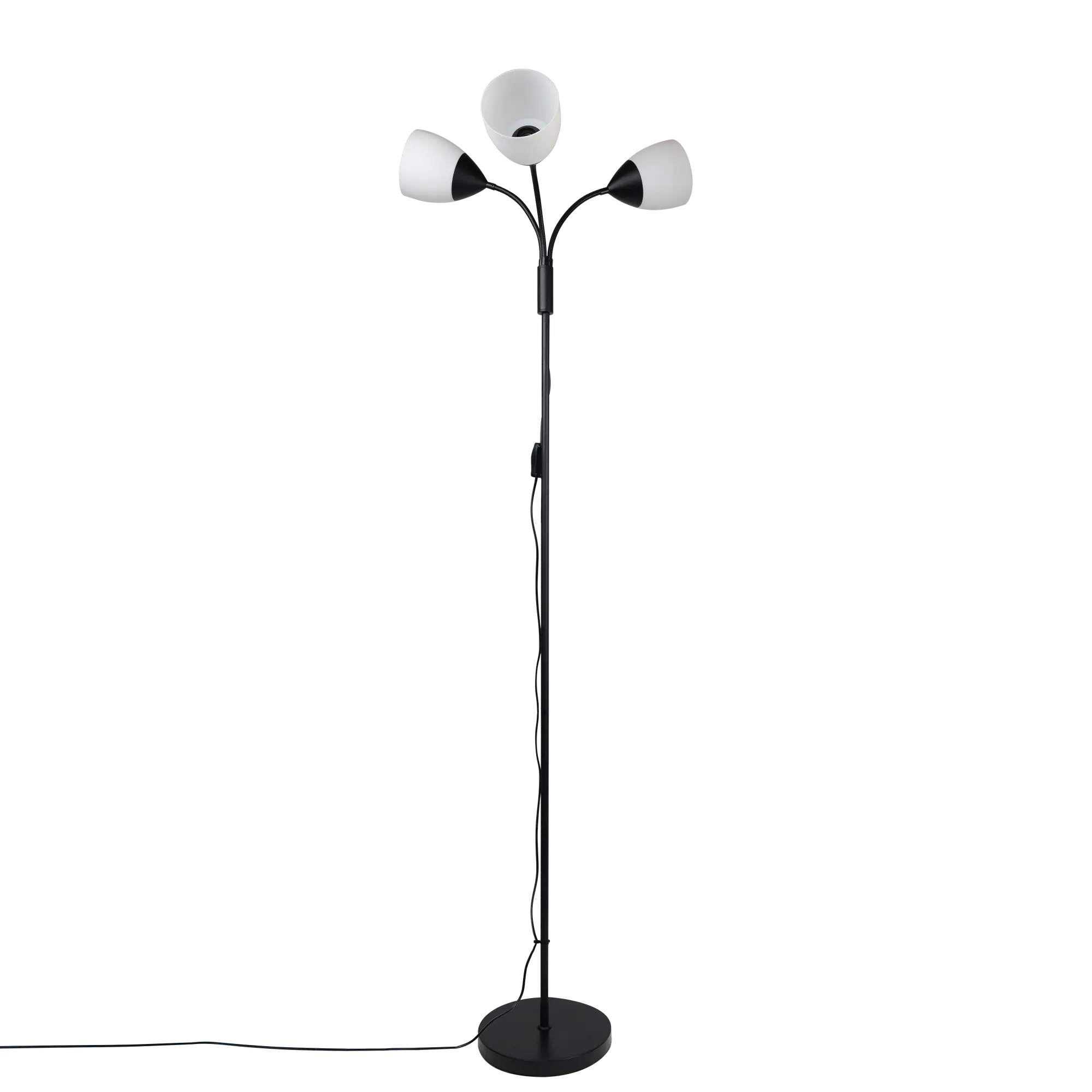 Lámpara de pie inspire dahlia de 3 bombillas e27 máx. 60w negra 190 cm de alto