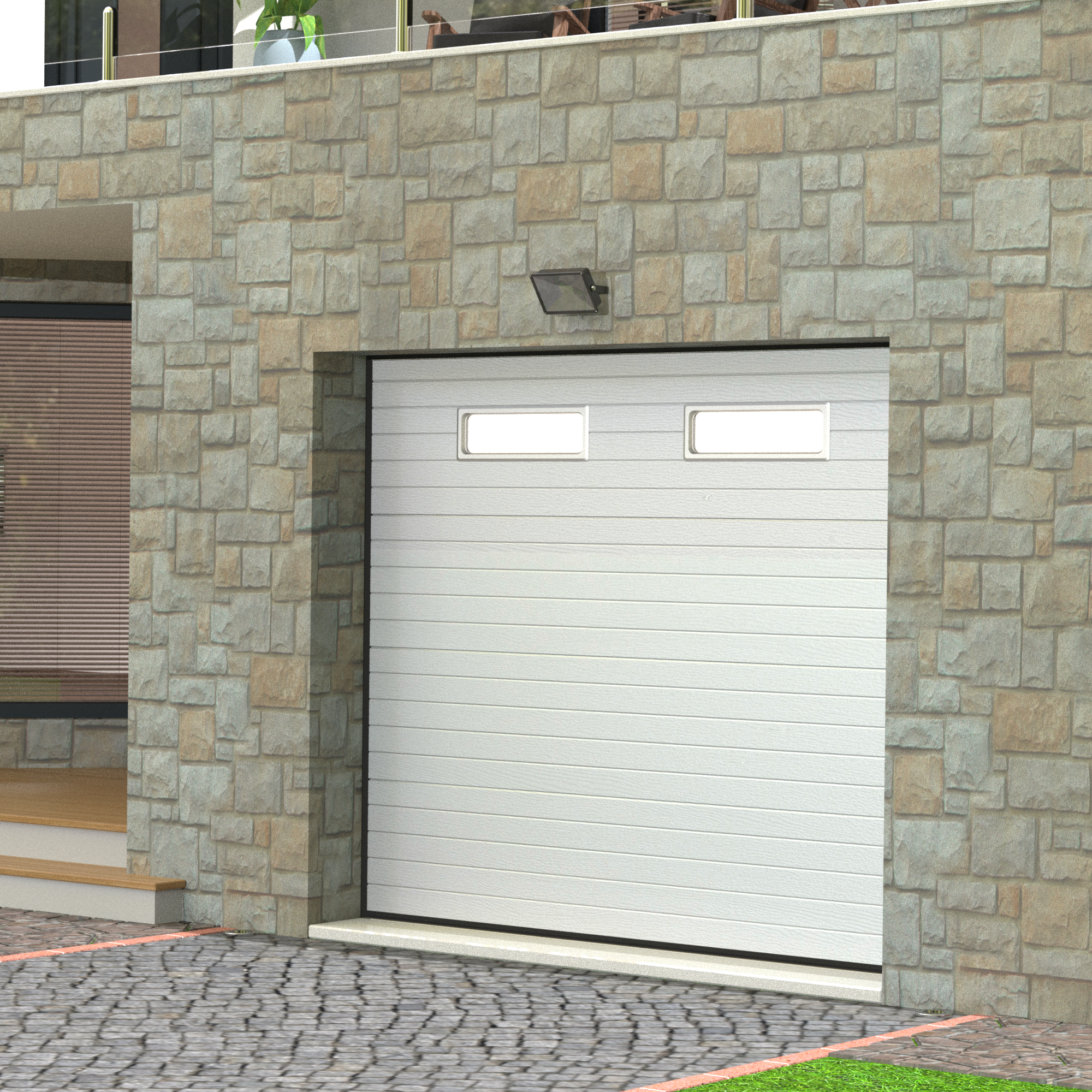 Puerta de garaje motorizada sintra blanco de 250x212 5 cm de la marca FLEXIDOOR