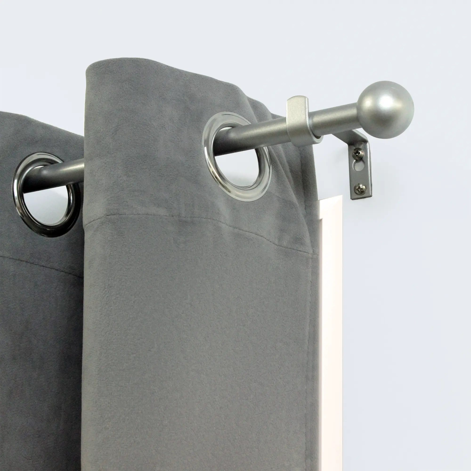 Barra para cortinas kit aros Metal (Plateado, Largo: 200 cm, Diámetro: 28  mm)