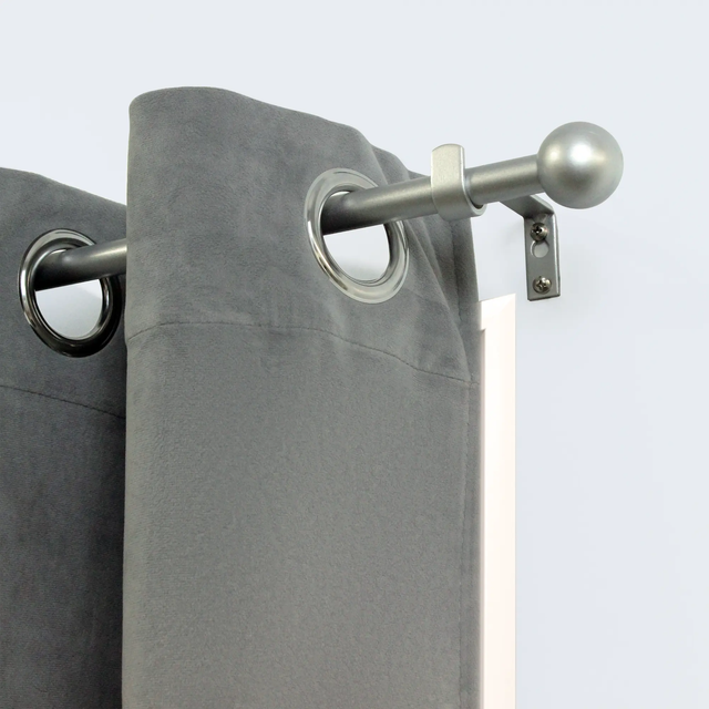 Barra cortina extensible 200-330 cm a presión acero níegro