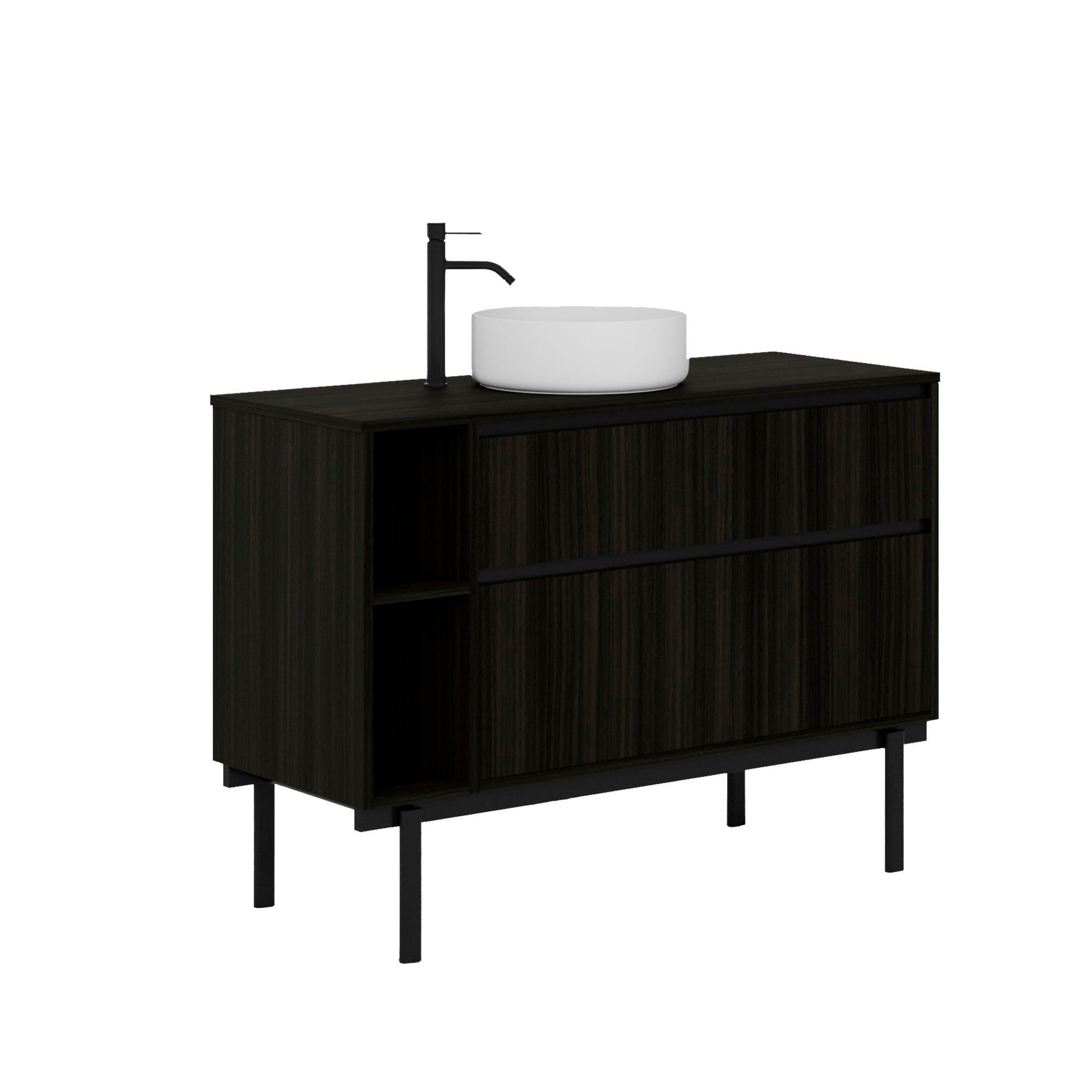 Mueble de baño tono wengué 120x45 cm de la marca FARO