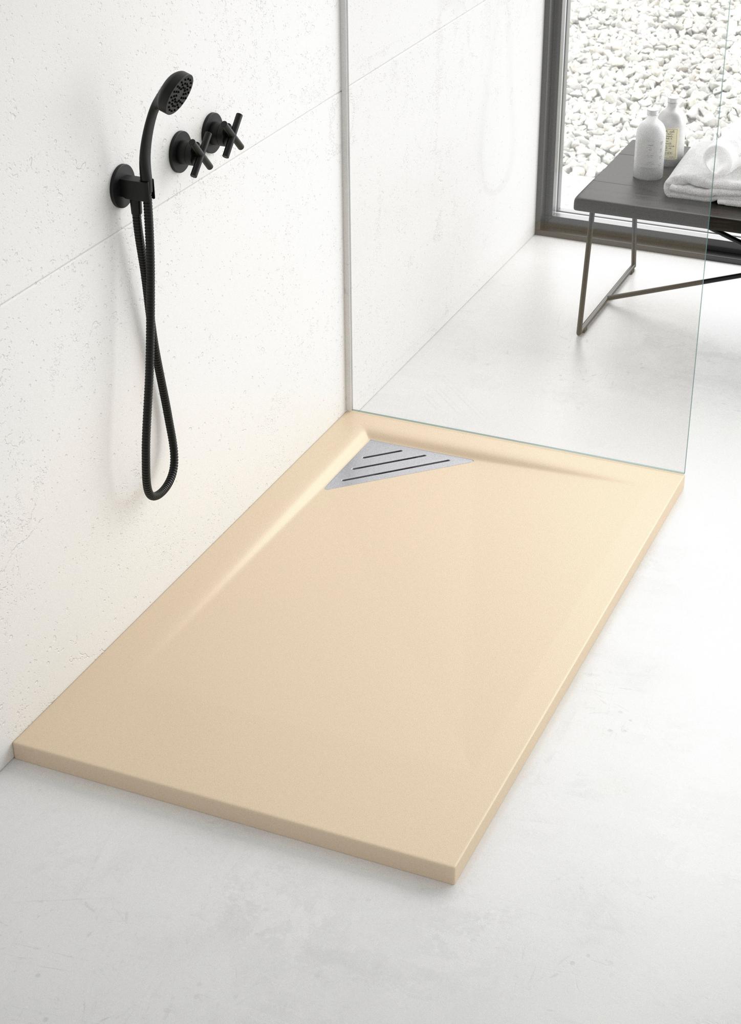 Plato de ducha meet 110x90 cm crema