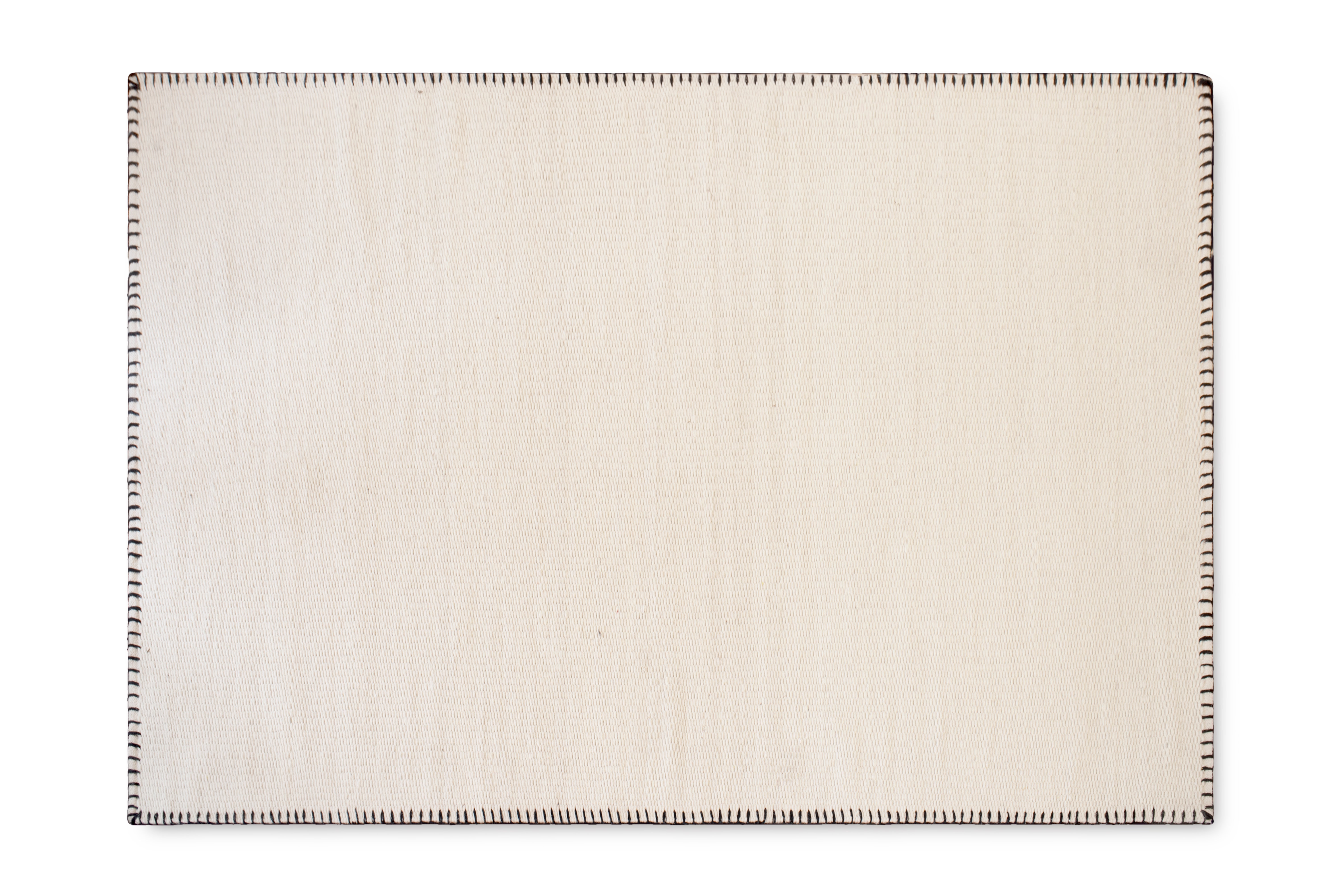 Alfombra lana perimetro beige y negro 200x290cm