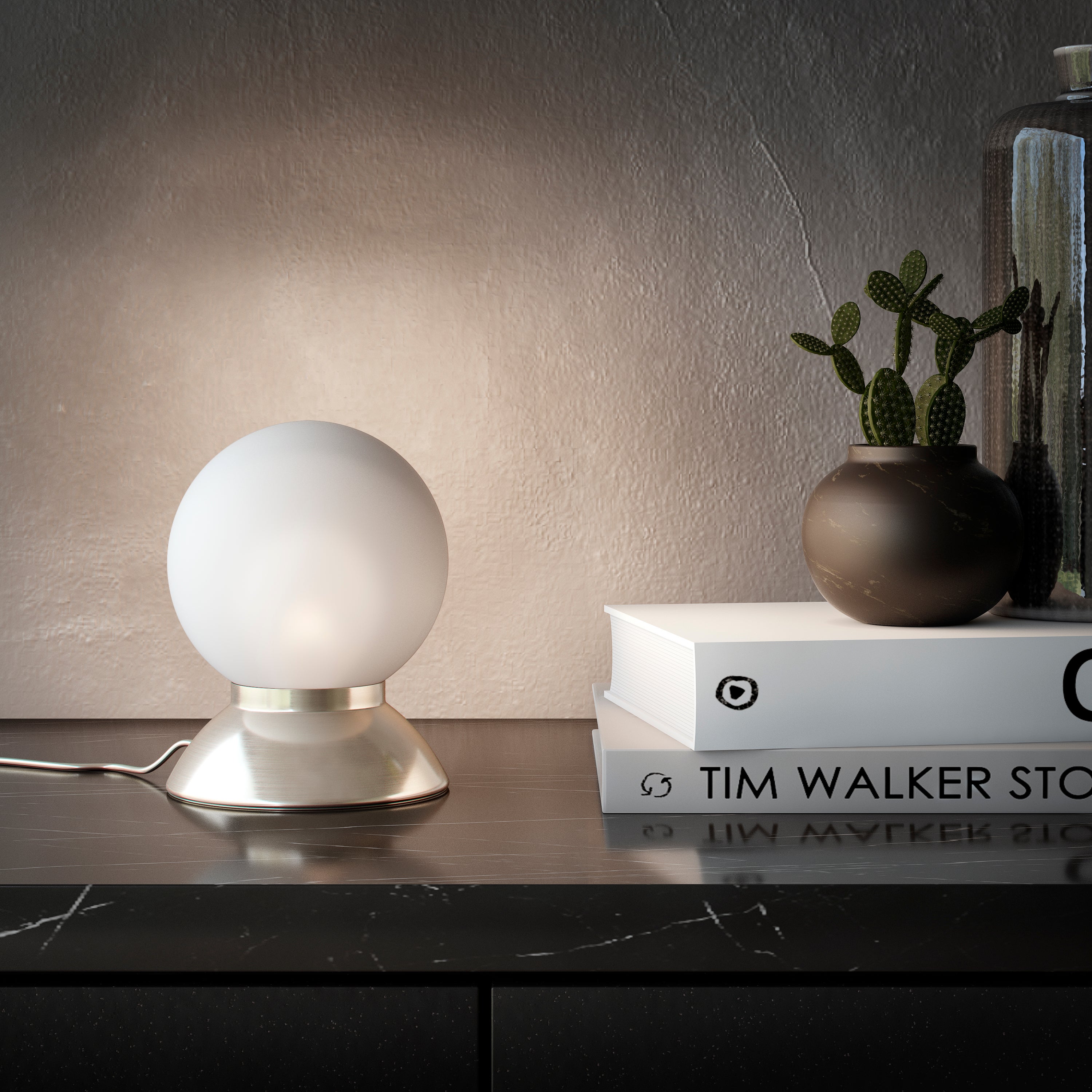 Lampe, design, métal blanc tactile, INSPIRE Koze, 390lm