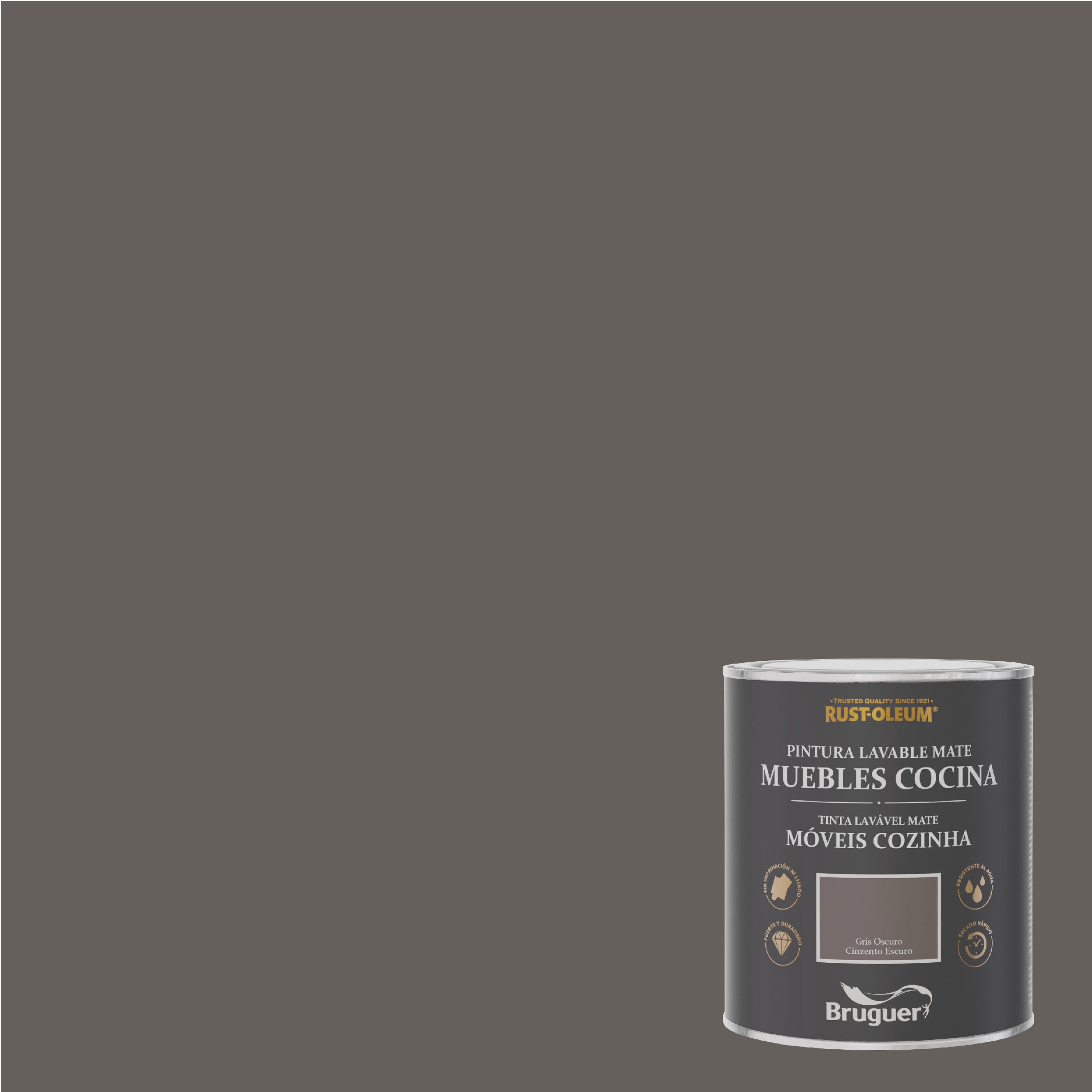 Pintura para muebles RUSTOLEUM 750ml gris oscuro