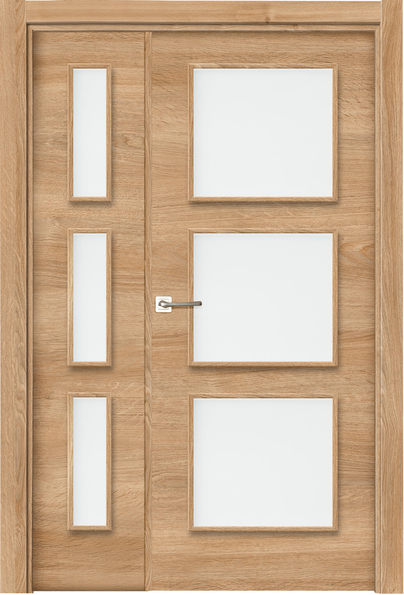 Puerta oslo nature roble de apertura derecha con cristal 9x 115 cm de la marca ARTENS