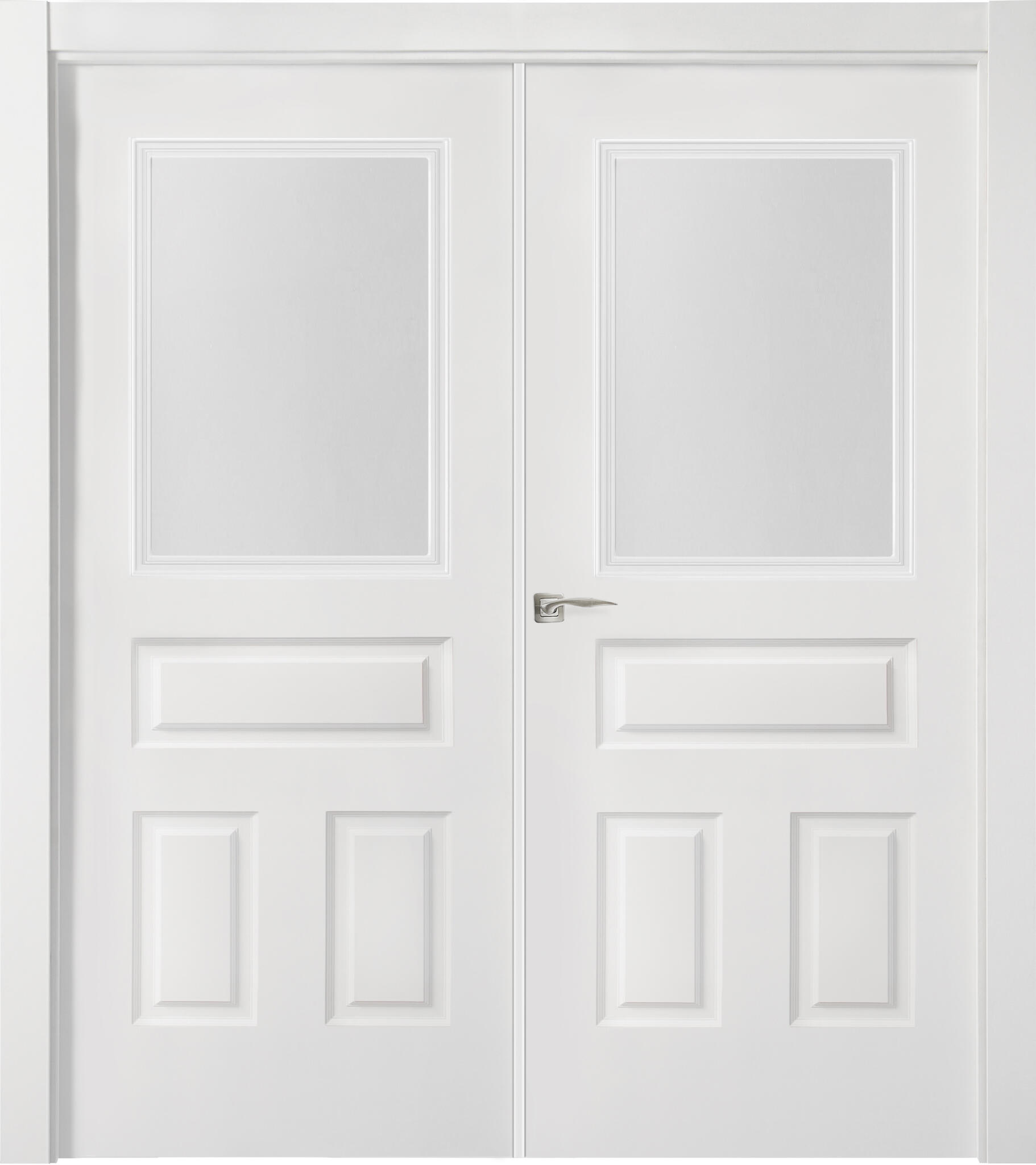 Puerta indiana plus blanco apertura derecha con cristal de 9x145cm