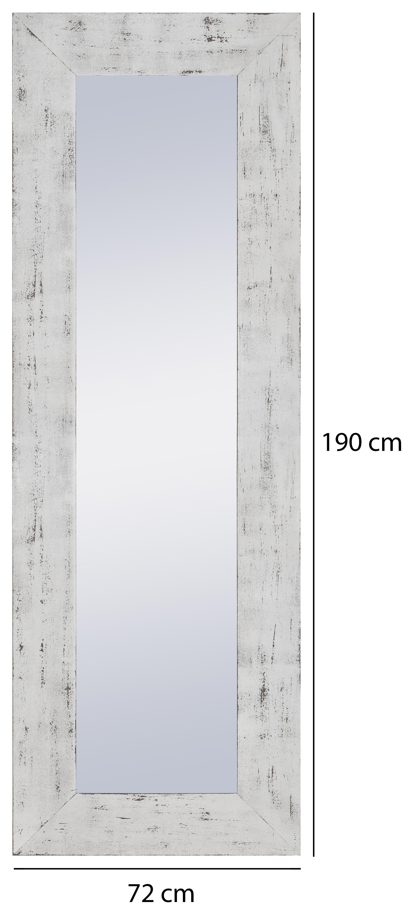 Espejo enmarcado rectangular big rustic blanco 190 x 72 cm