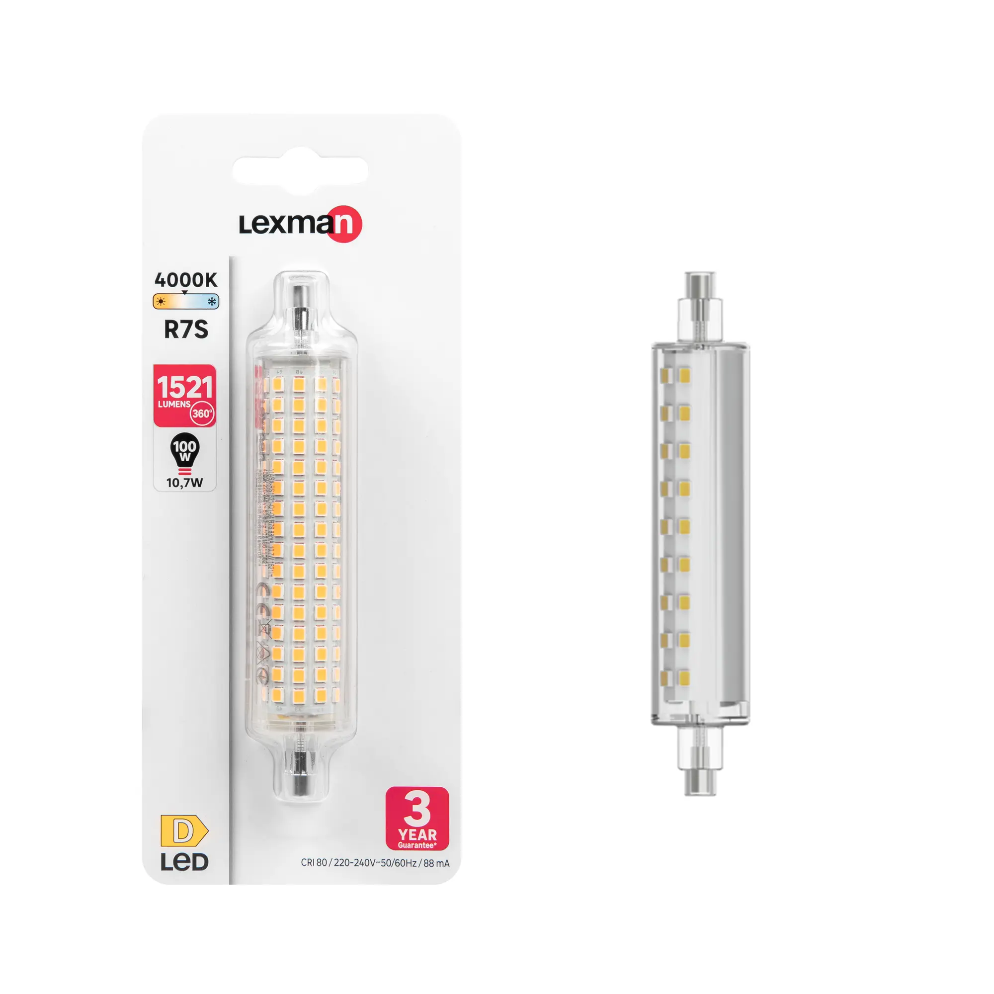 lb Fuente formar Bombilla LED LEXMAN tubo casquillo R7S de 4000 K | Leroy Merlin