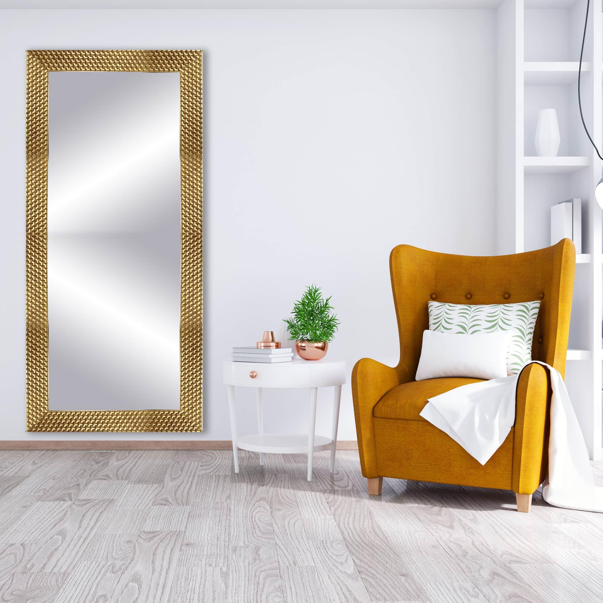 Espejo enmarcado rectangular ep 226 dorado 190 x 90 cm