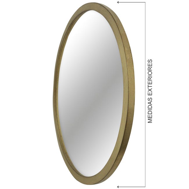 Espejo redondo con marco de metal de 80cm dorado