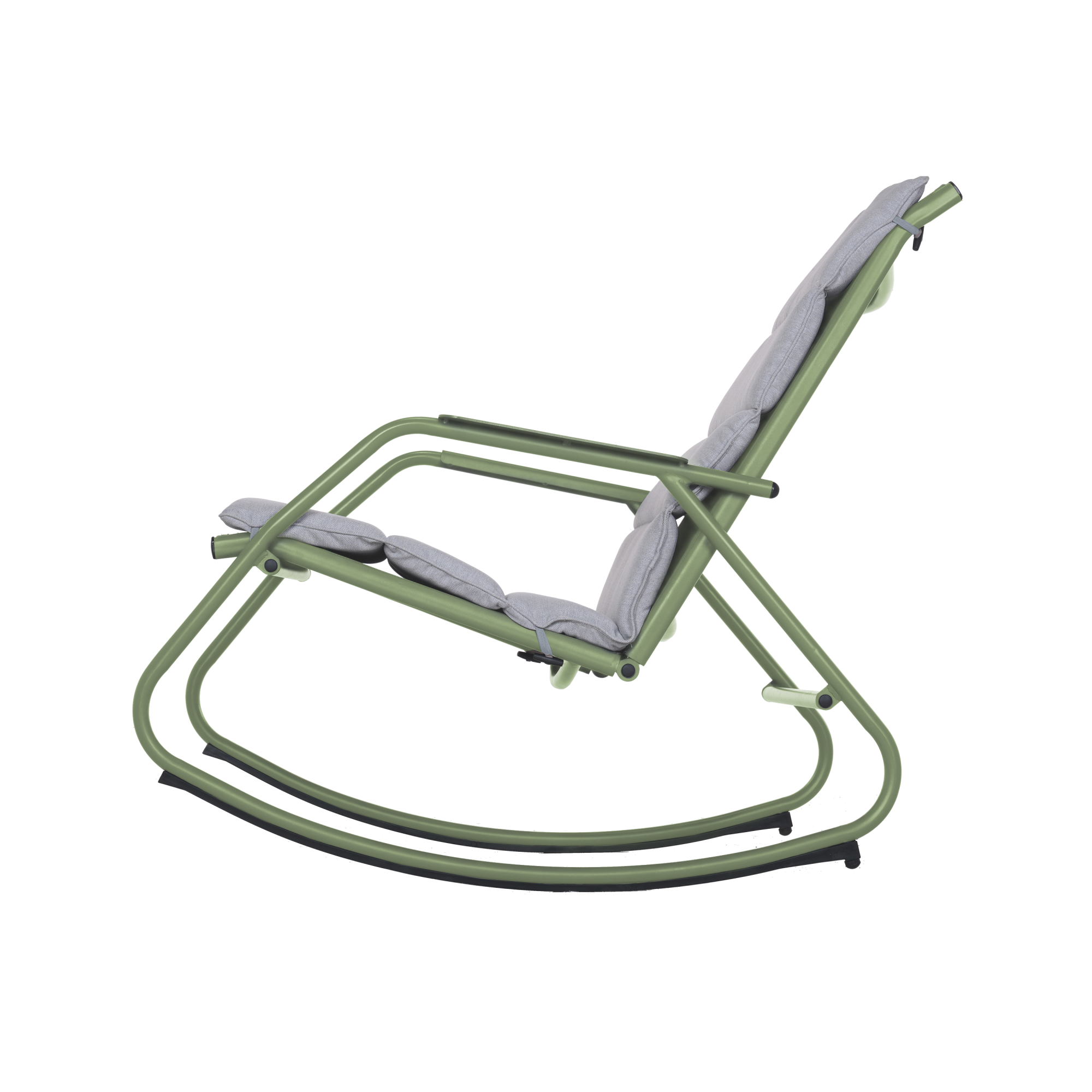 Sillón mecedora de exterior naterial lyco de acero kaki de la marca NATERIAL