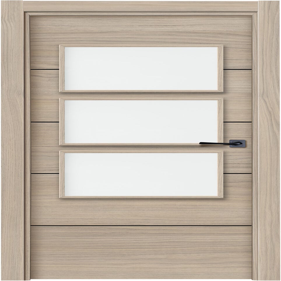 Kit puerta de madera melaminica con marco veta horizontal color