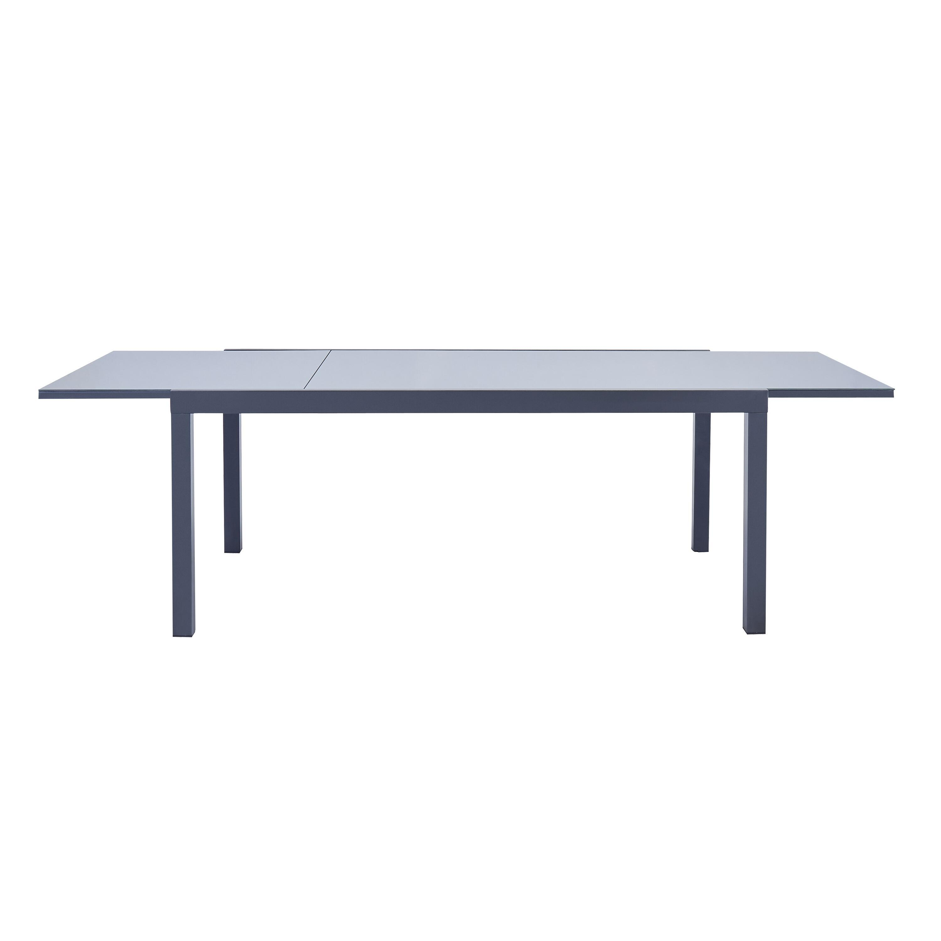 Mesa de jardín extensible Naterial Lyra II de aluminio gris 180