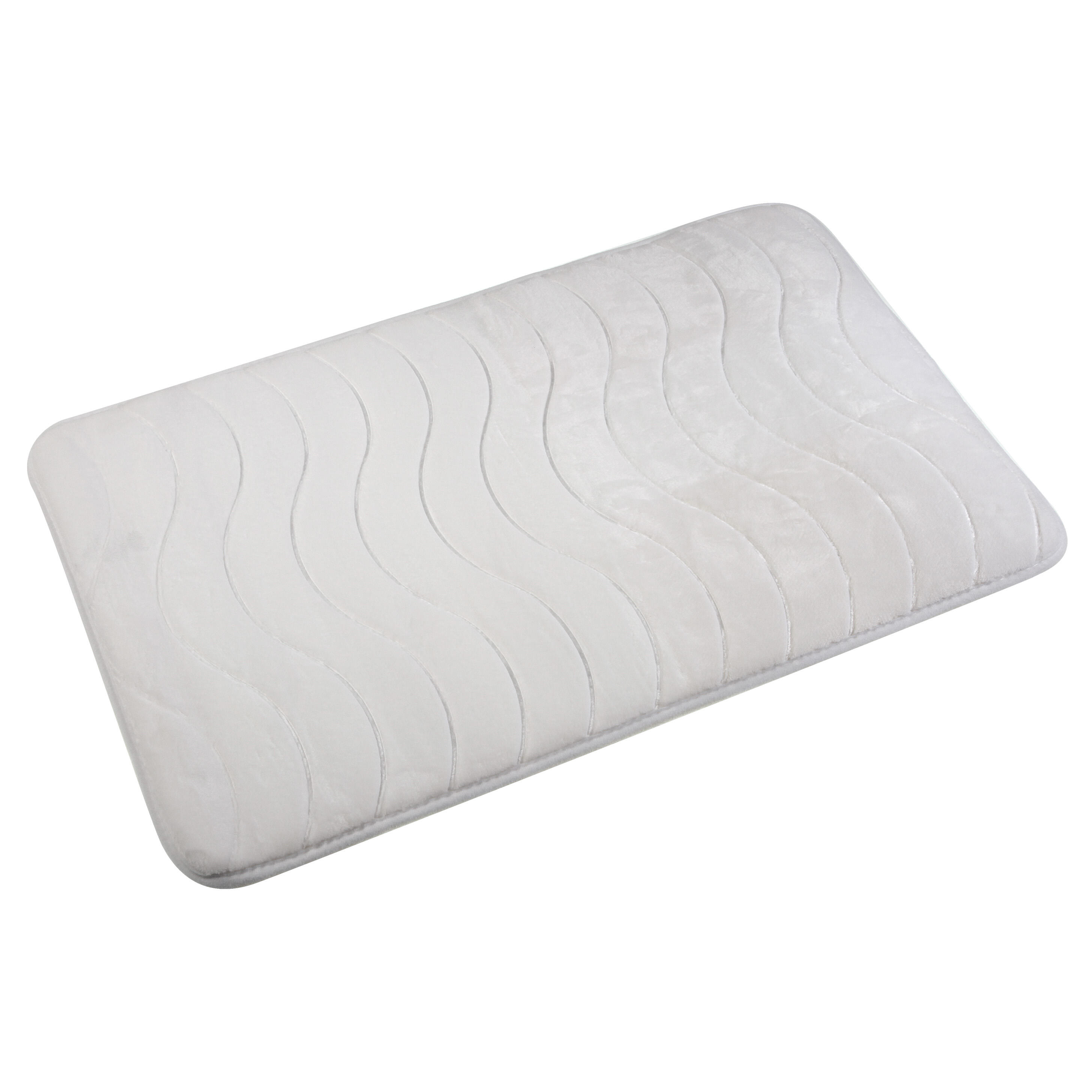 Alfombra de baño rectangular brant 45x75 cm blanco