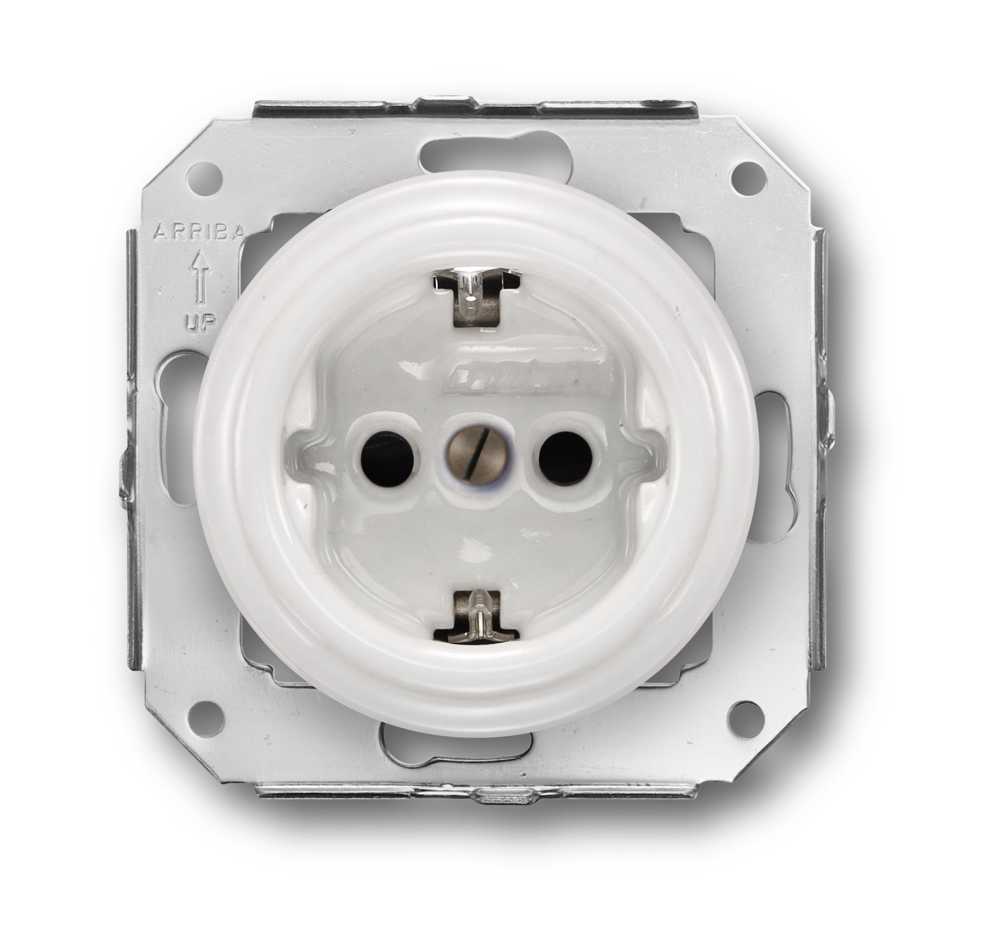 Enchufe fontini garby colonial de porcelana blanca 16a 250v