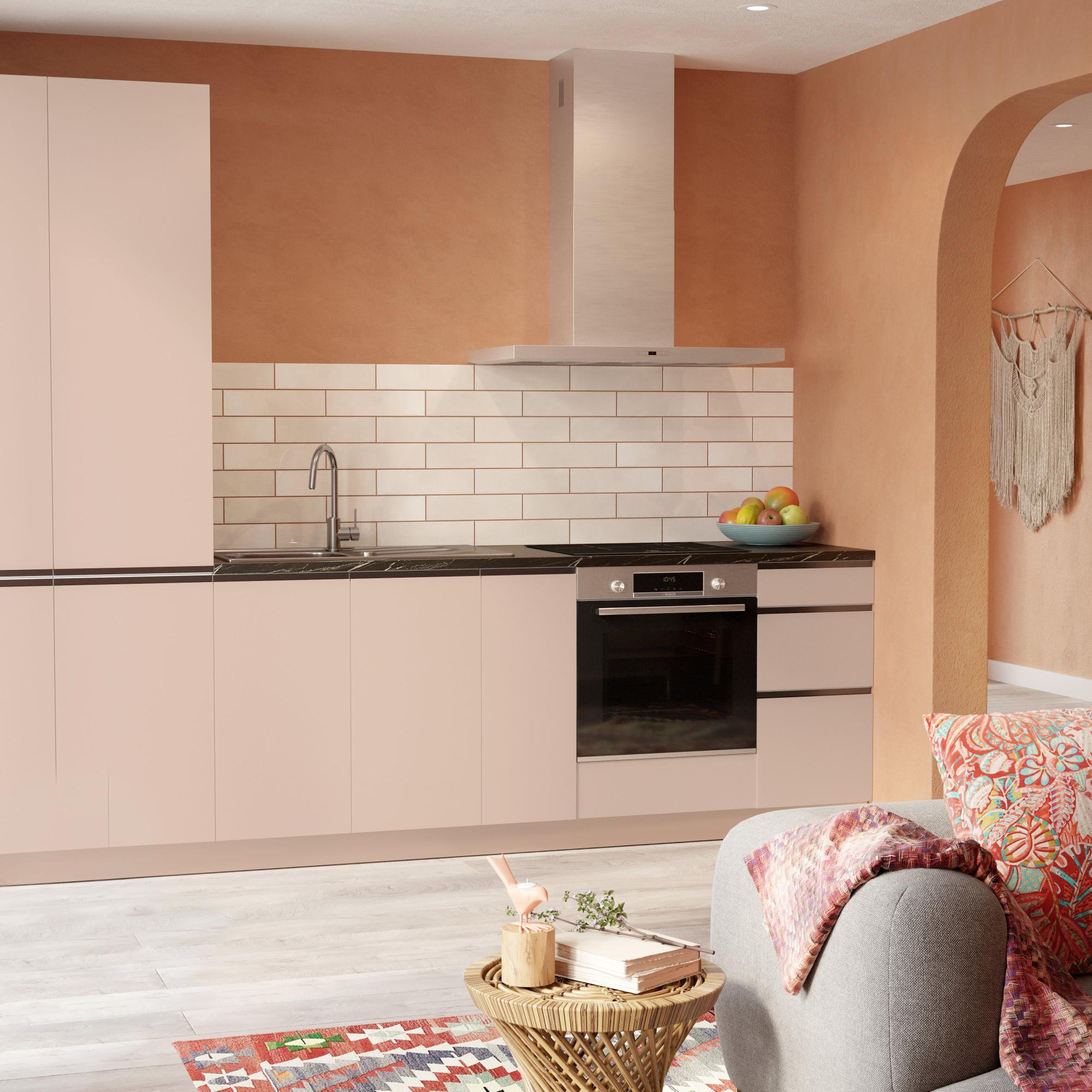 Cocina en kit topo 300 cm con 2 columnas + 4 módulos bajos