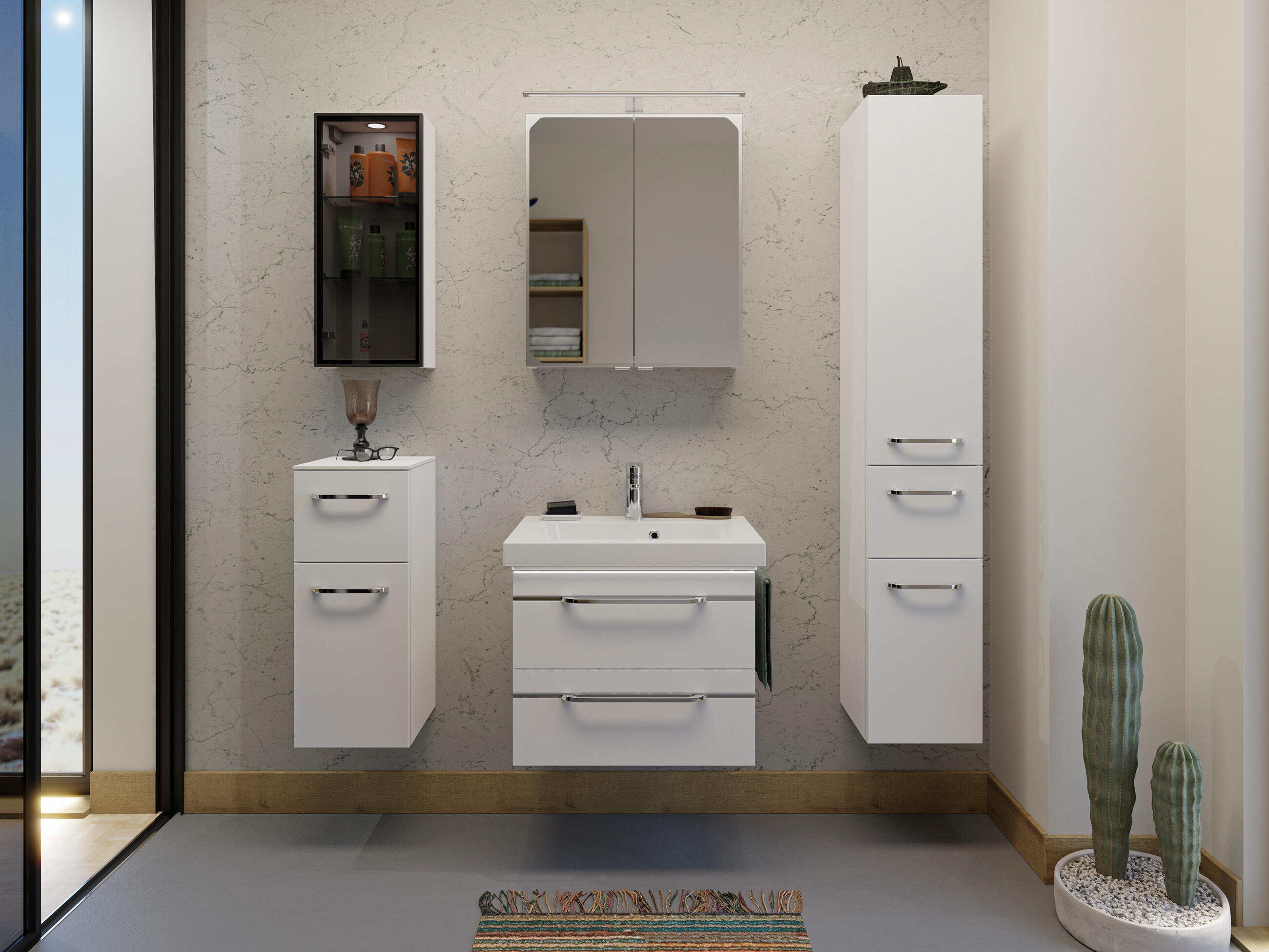 Mueble de baño con lavabo balto blanco 60x46 cm