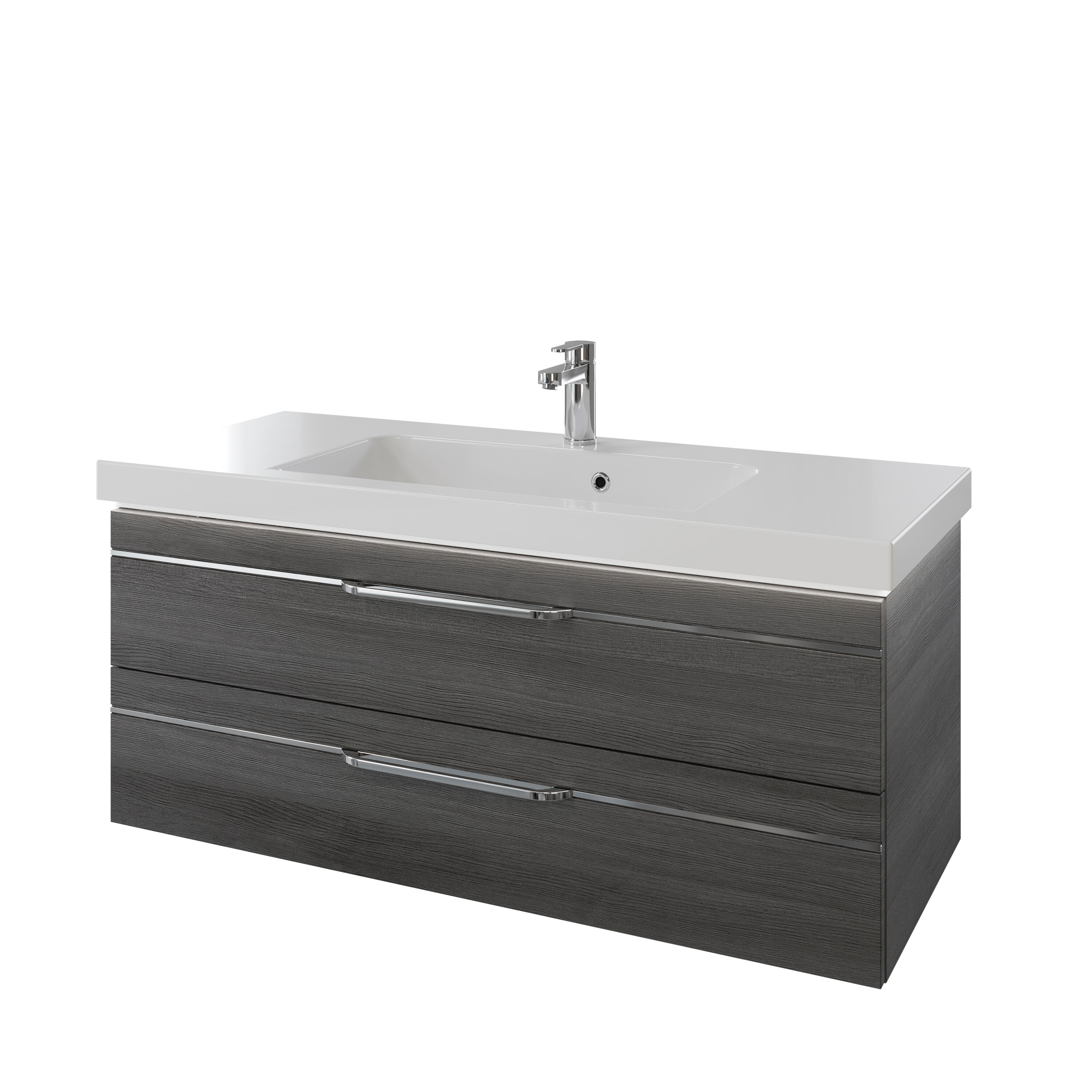 Mueble de baño con led y lavabo balto grafito 120x49 cm