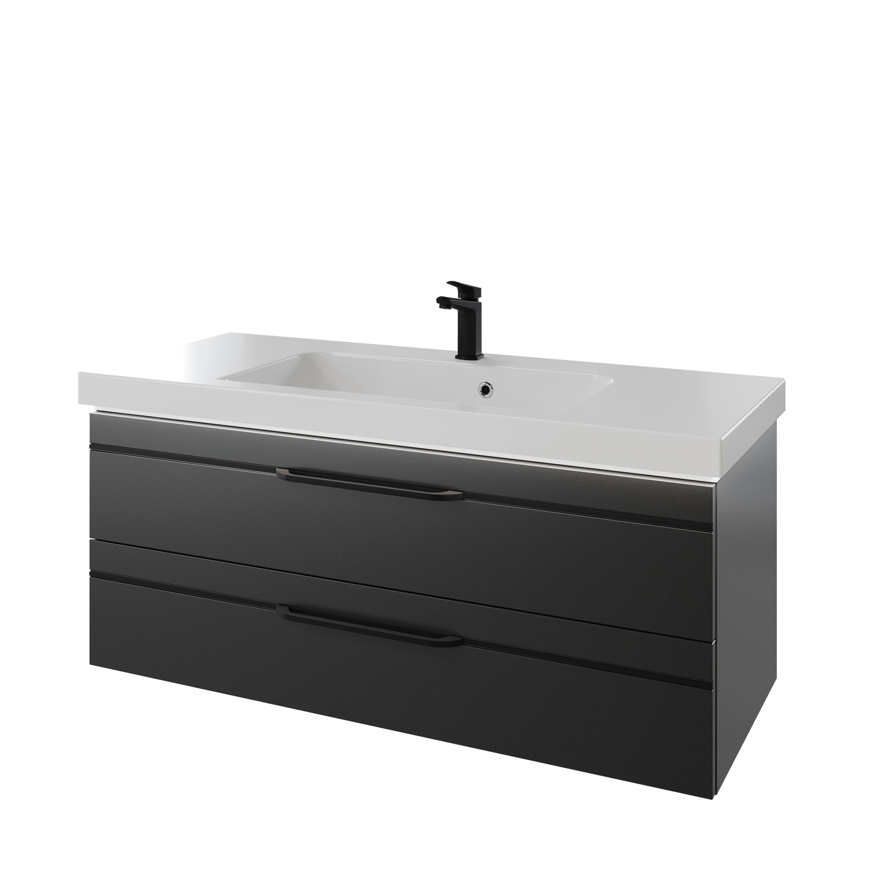 Mueble de baño con led y lavabo balto antracita 120x49 cm