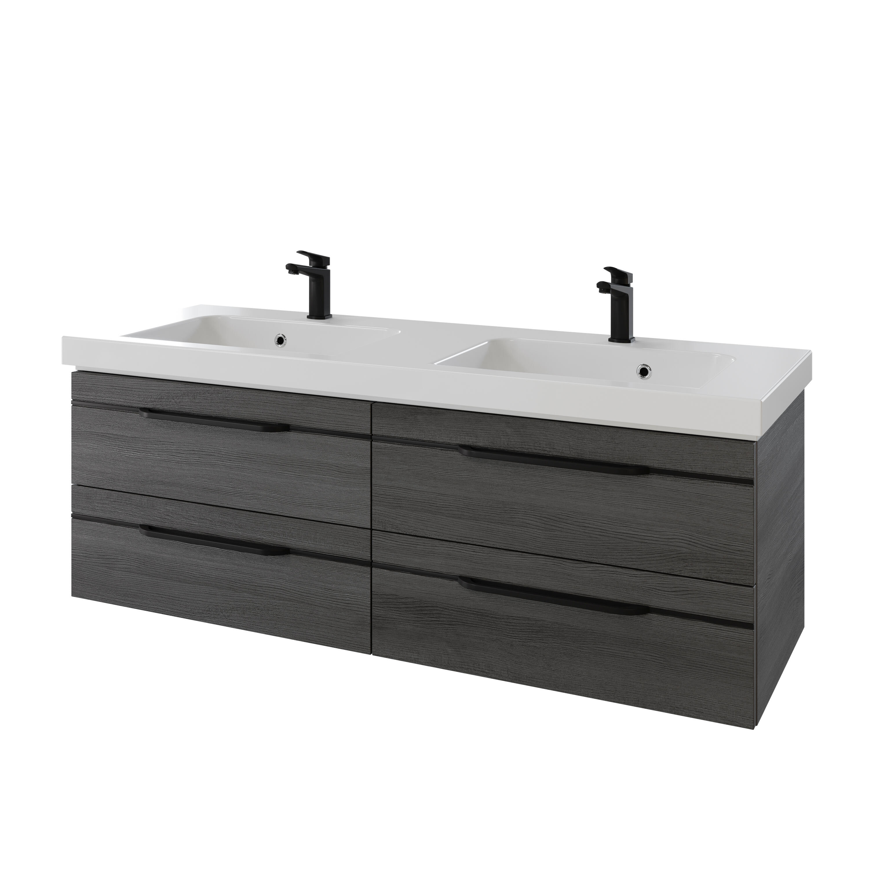 Mueble de baño con lavabo balto grafito 145x49 cm