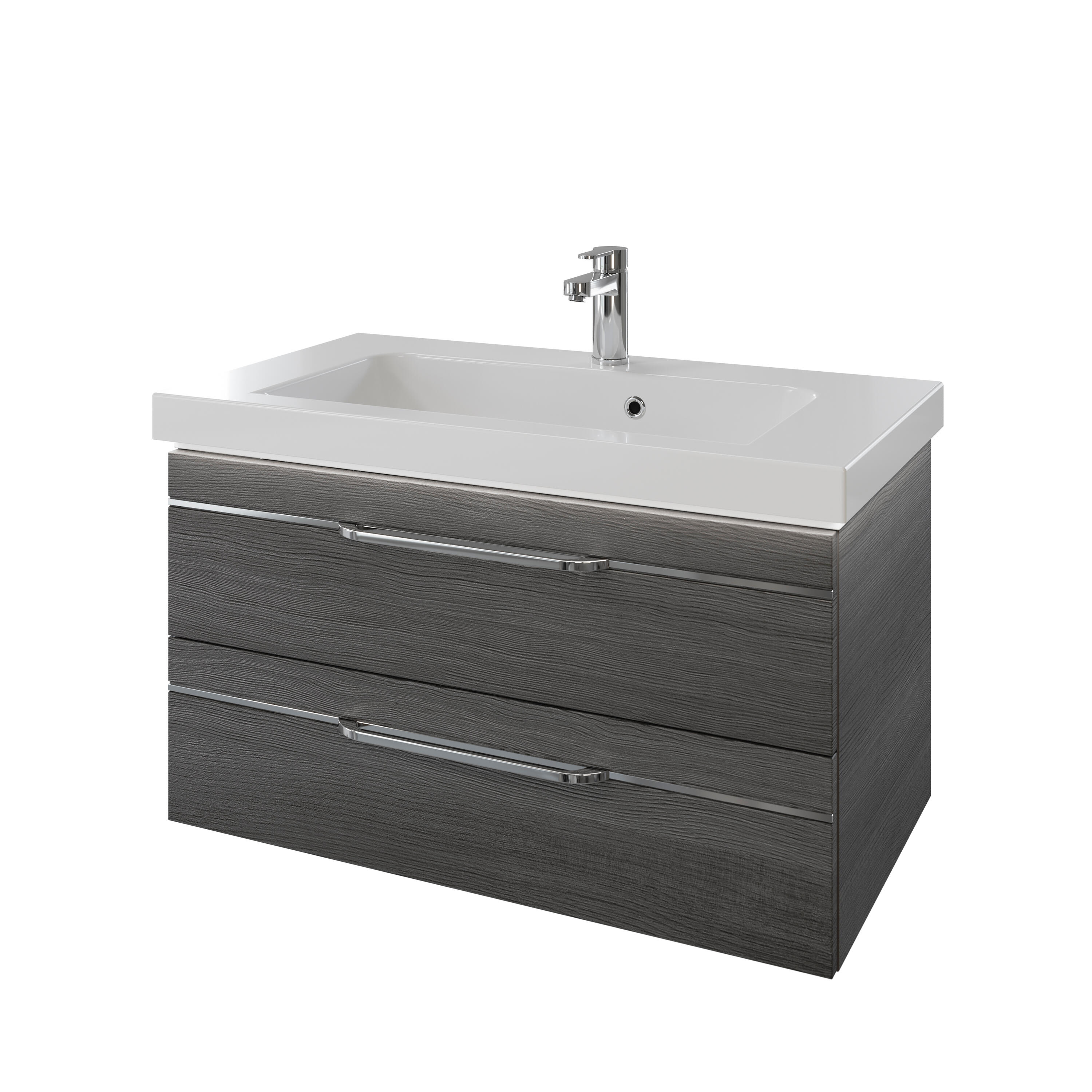 Mueble de baño con led y lavabo balto grafito 90x49 cm