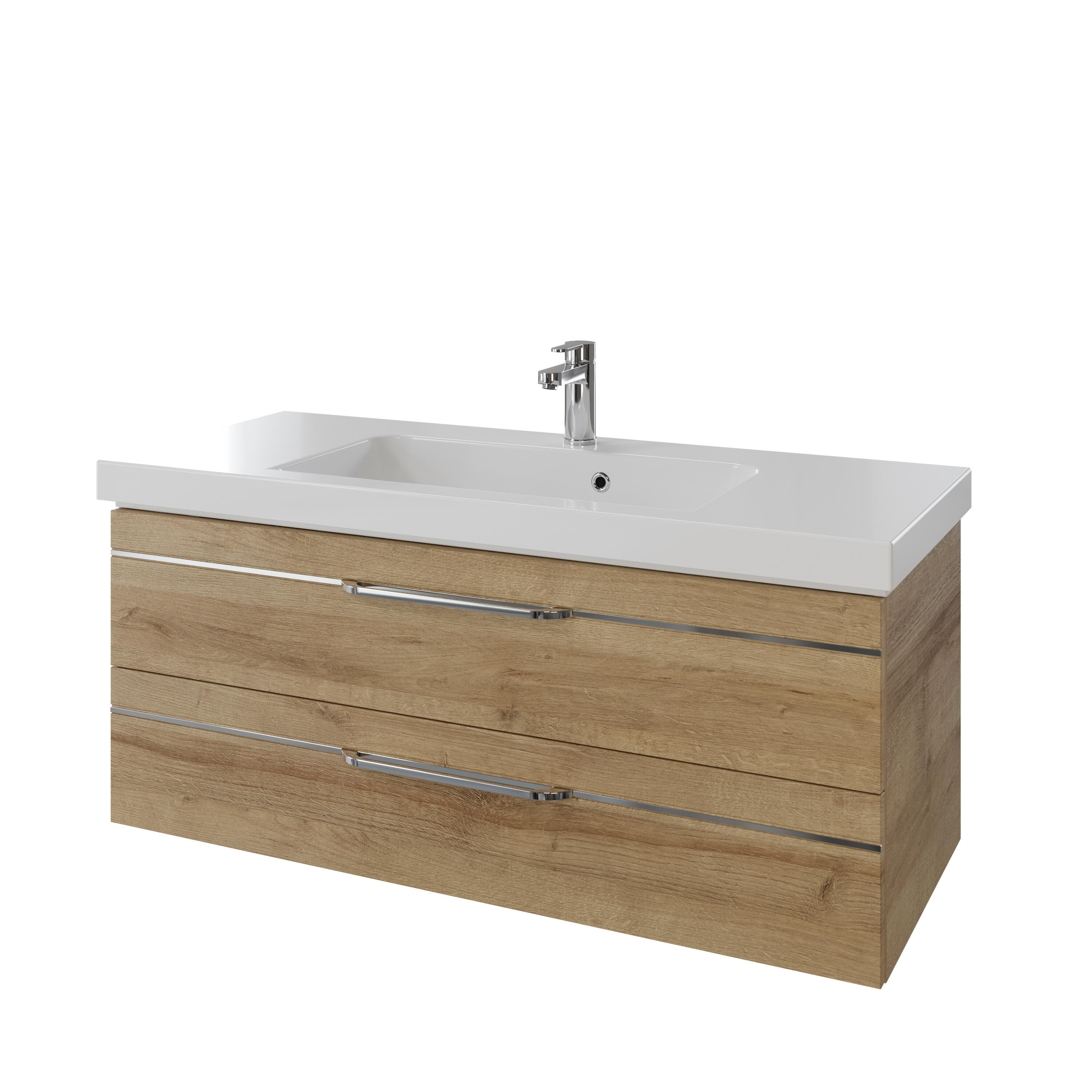 Mueble de baño con lavabo balto castaño mate 120x49 cm