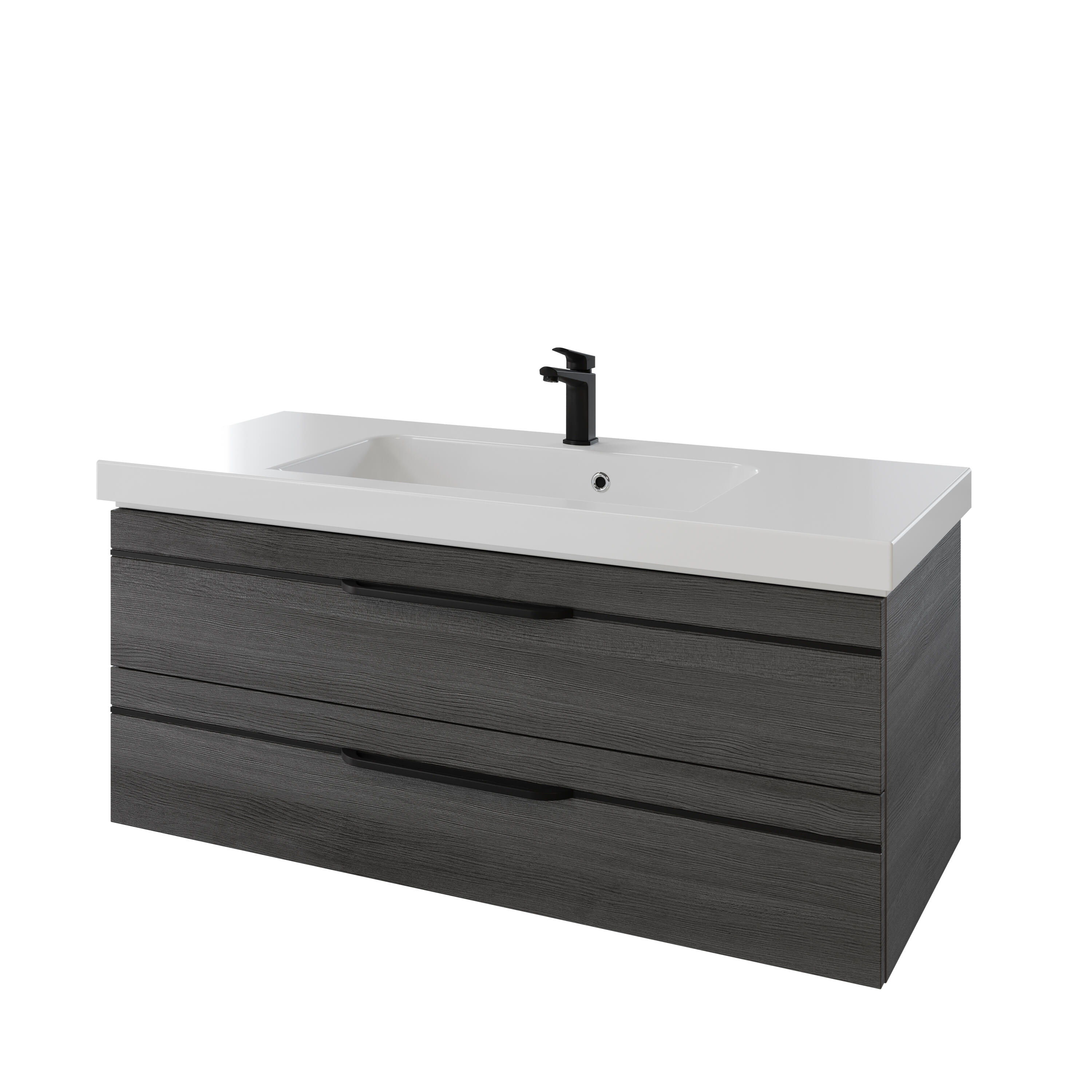 Mueble de baño con lavabo balto grafito brillante 120x49 cm