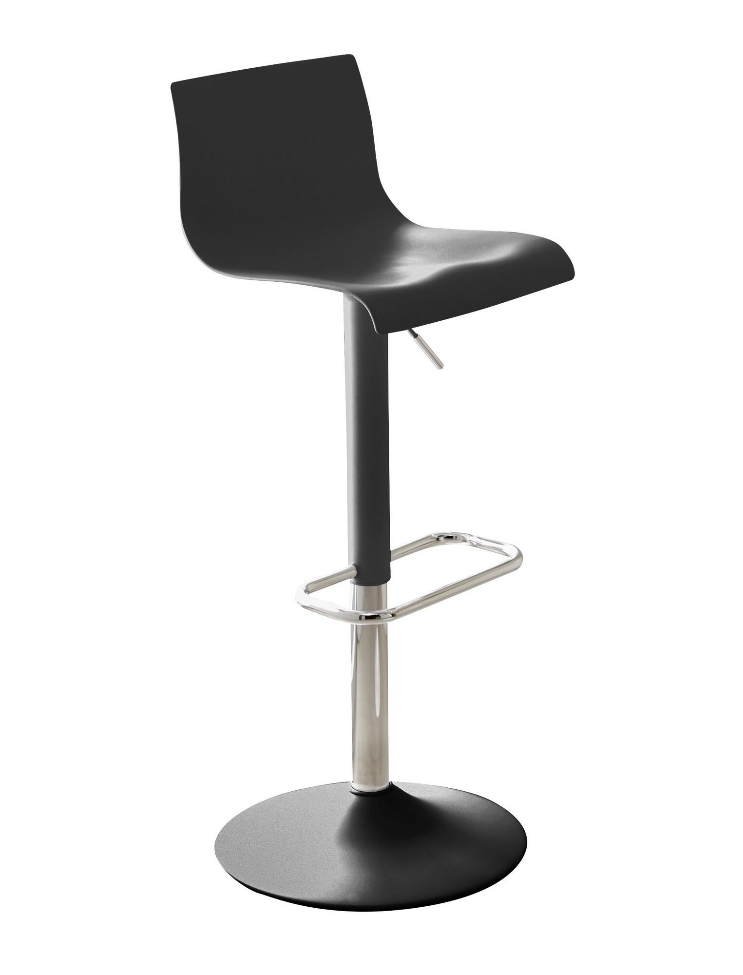 Taburete nico de estructura metal con respaldo y asiento negro de 45 cm