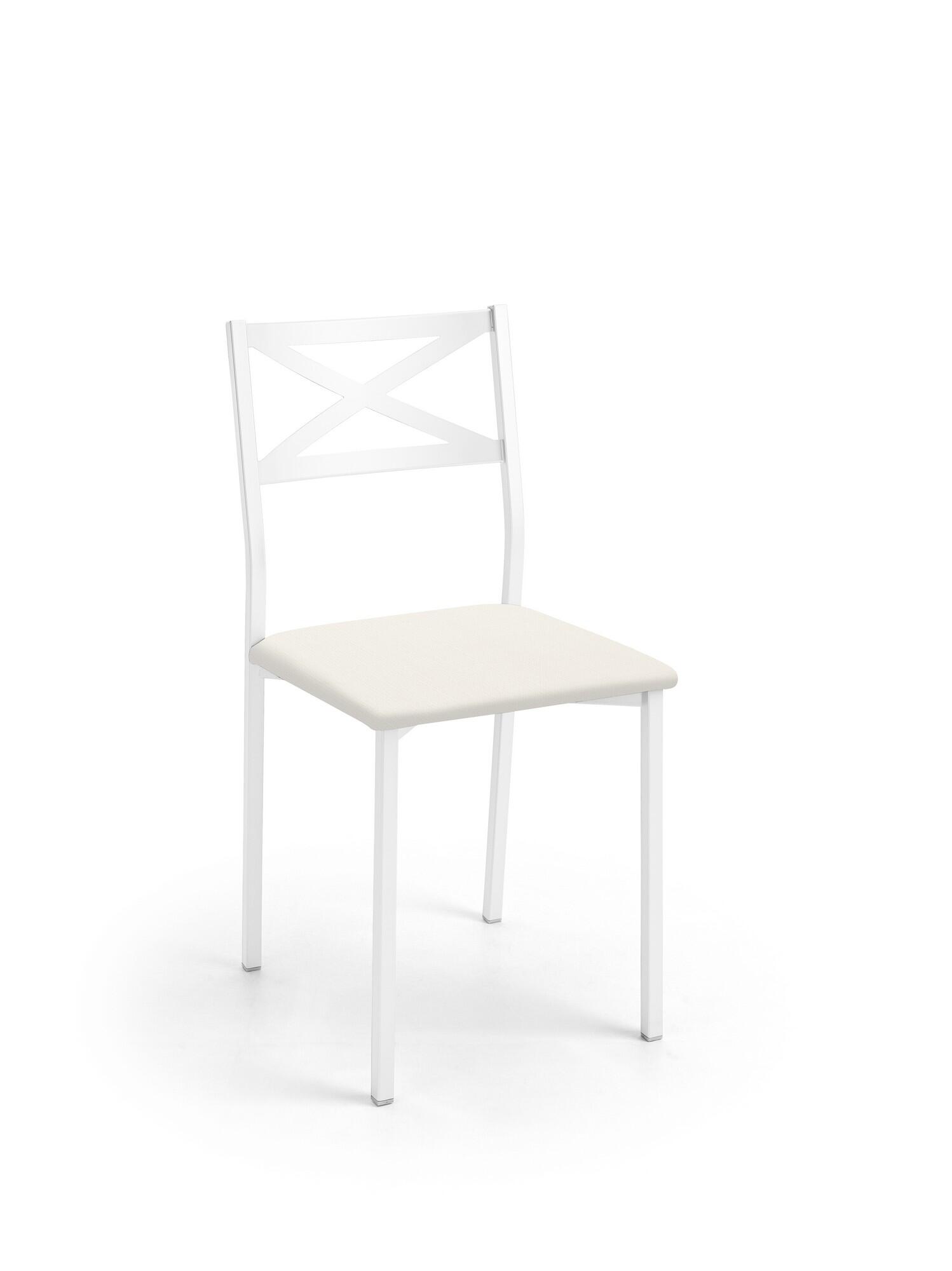 Silla de cocina bárbara textil blanco 38x86x47cm