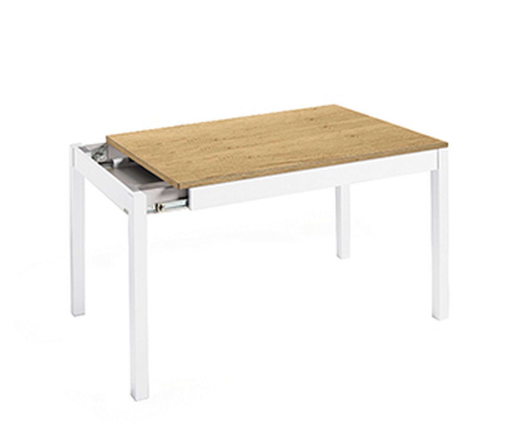 Mesa de cocina atenas en aluminio y laminado roble hércules 110x70cm