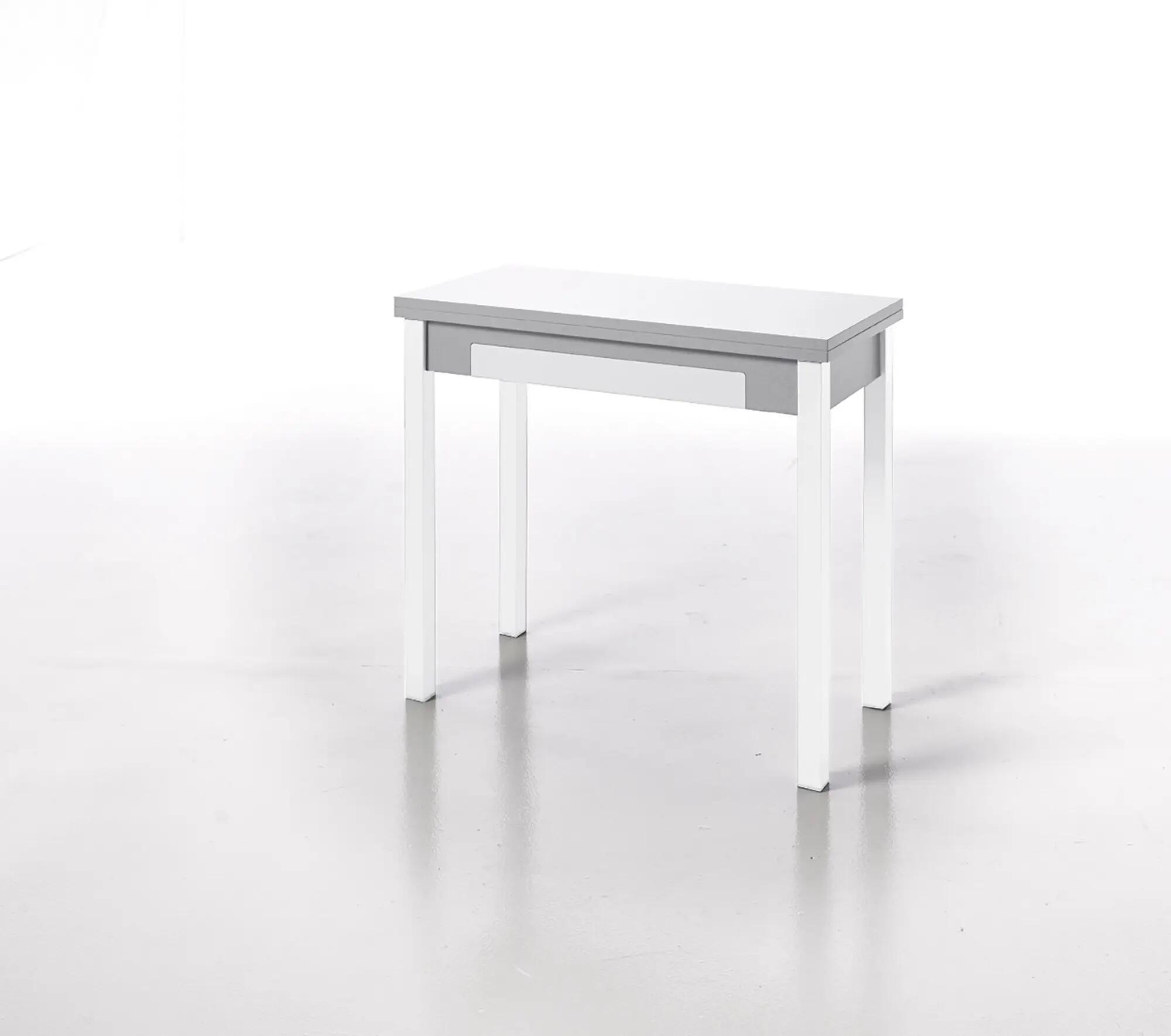 Mesa de cocina meri con pata blanco y lamidado blanco 80x40 cm
