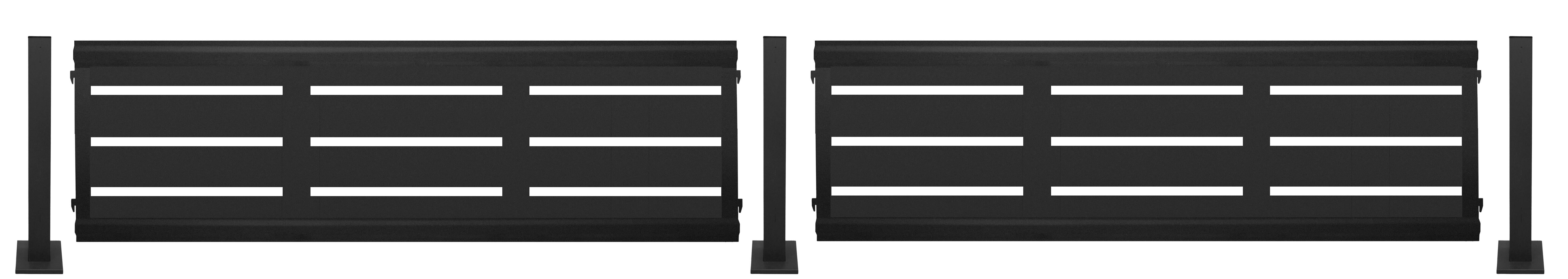 Kit valla de acero galvanizado rayas negro 306x50x13 cm