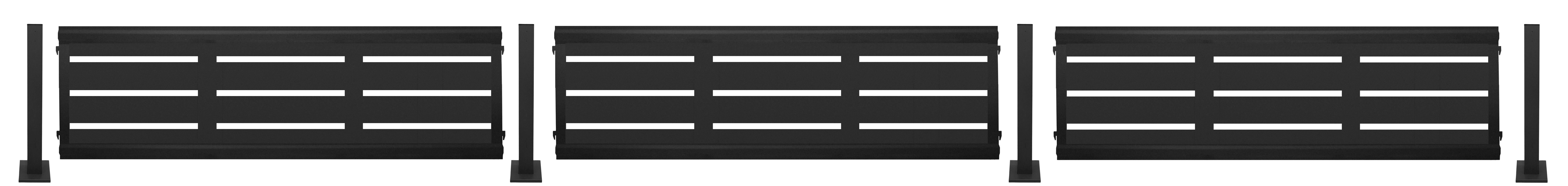 Kit valla de acero galvanizado rayas negro 456x50x13 cm