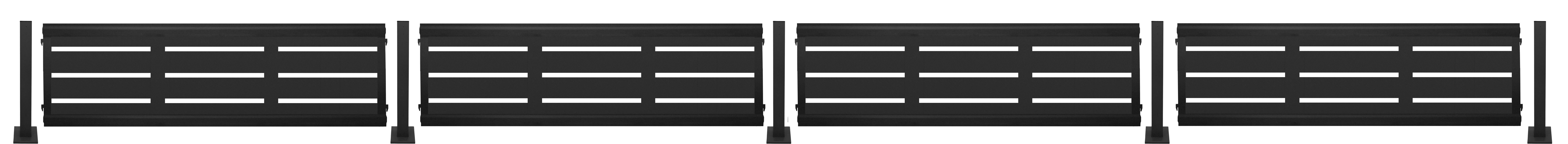 Kit valla de acero galvanizado rayas negro 606x50x13 cm
