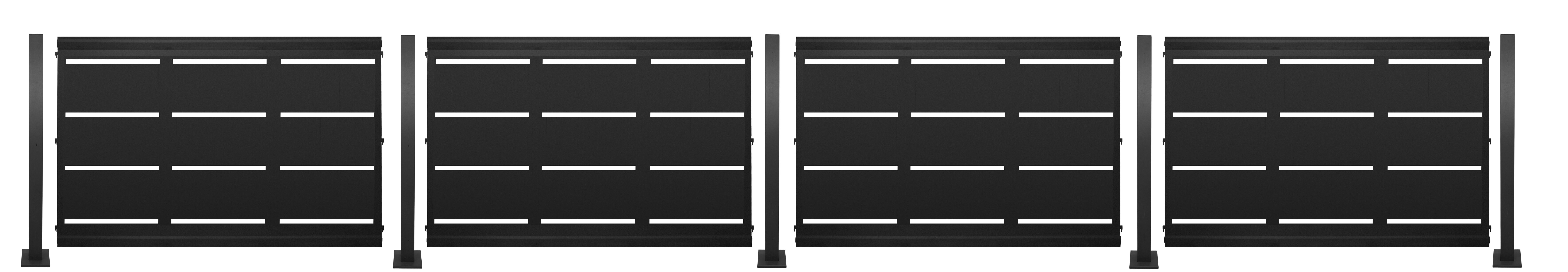 Kit valla de acero galvanizado rayas negro 606x100x13 cm