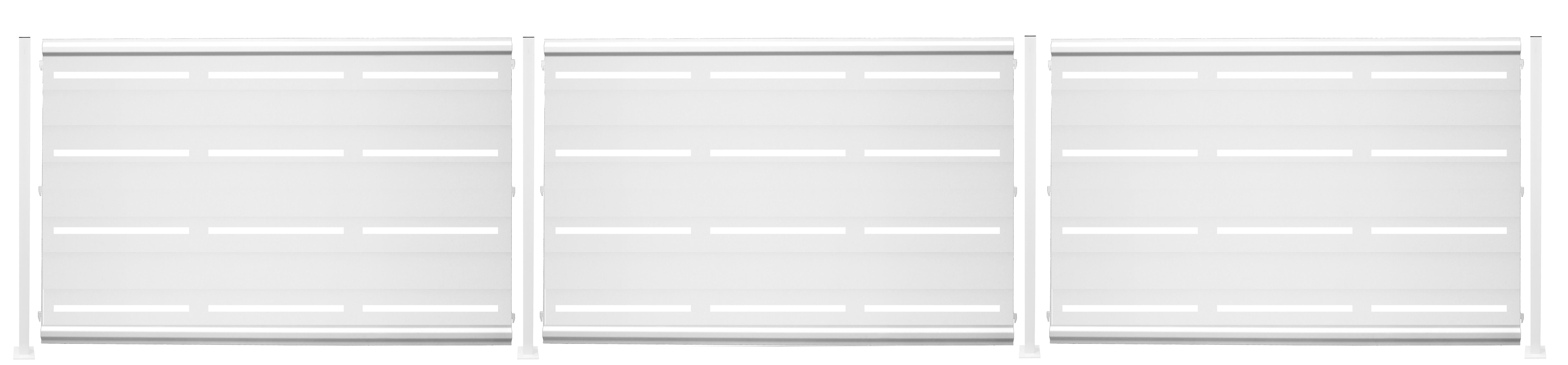Kit valla de acero galvanizado rayas blanco 456x100x13 cm