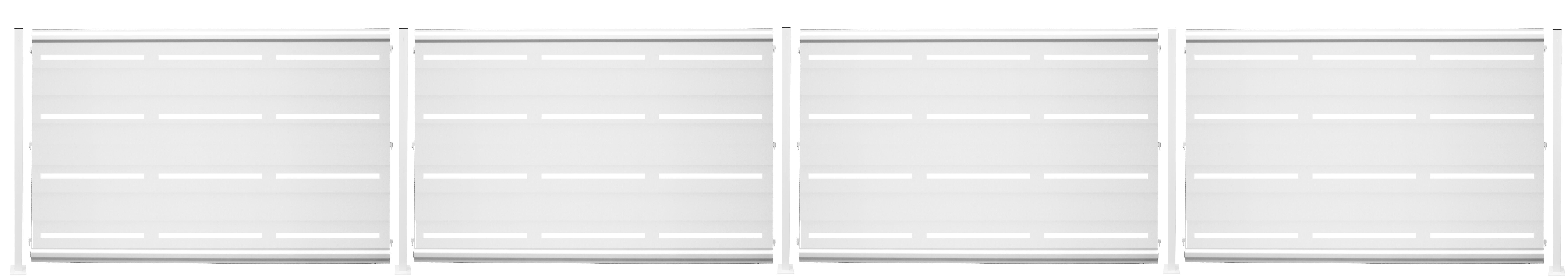Kit valla de acero galvanizado rayas blanco 606x100x13 cm
