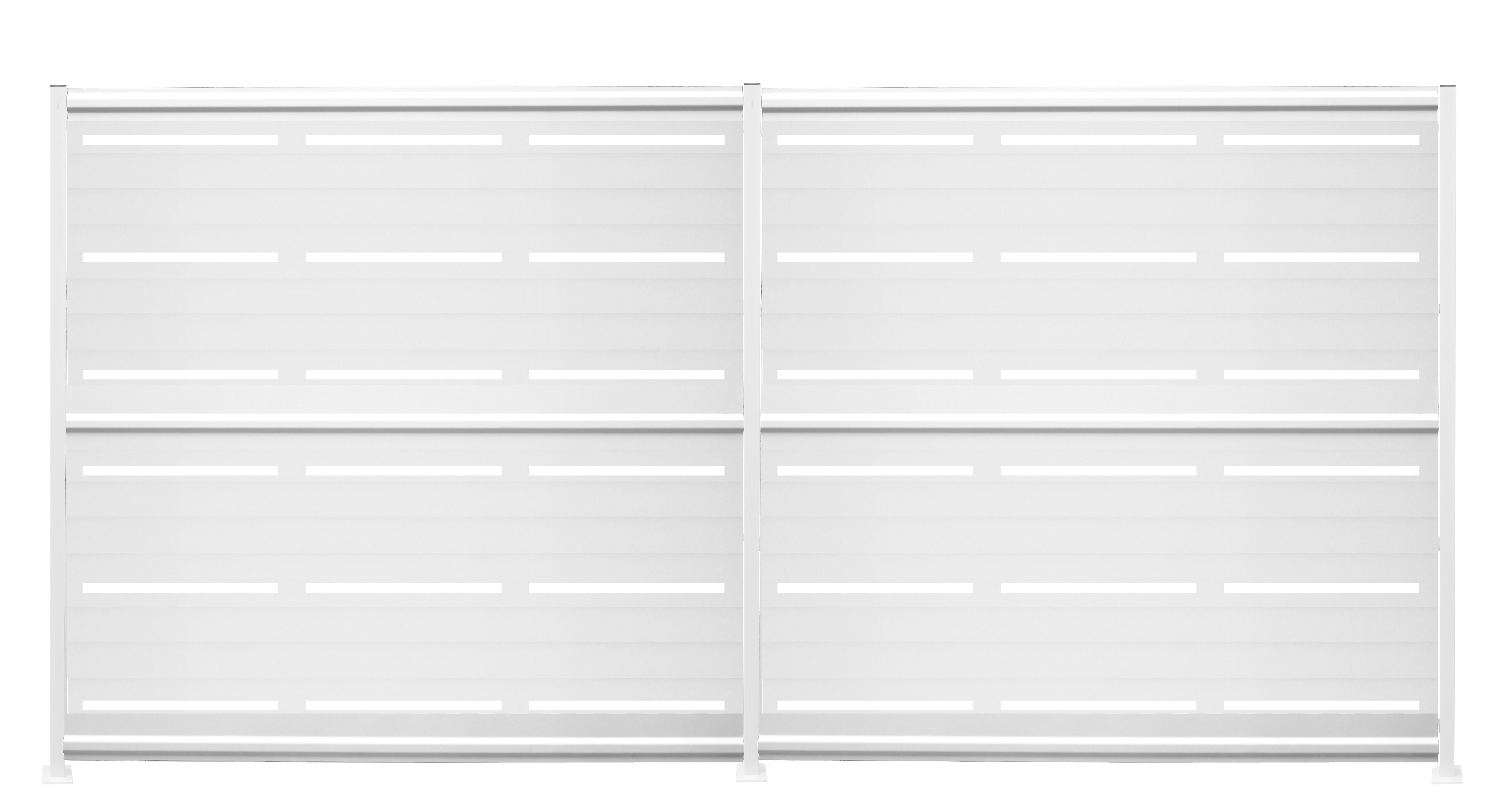 Kit valla de acero galvanizado rayas blanco 306x150x13 cm
