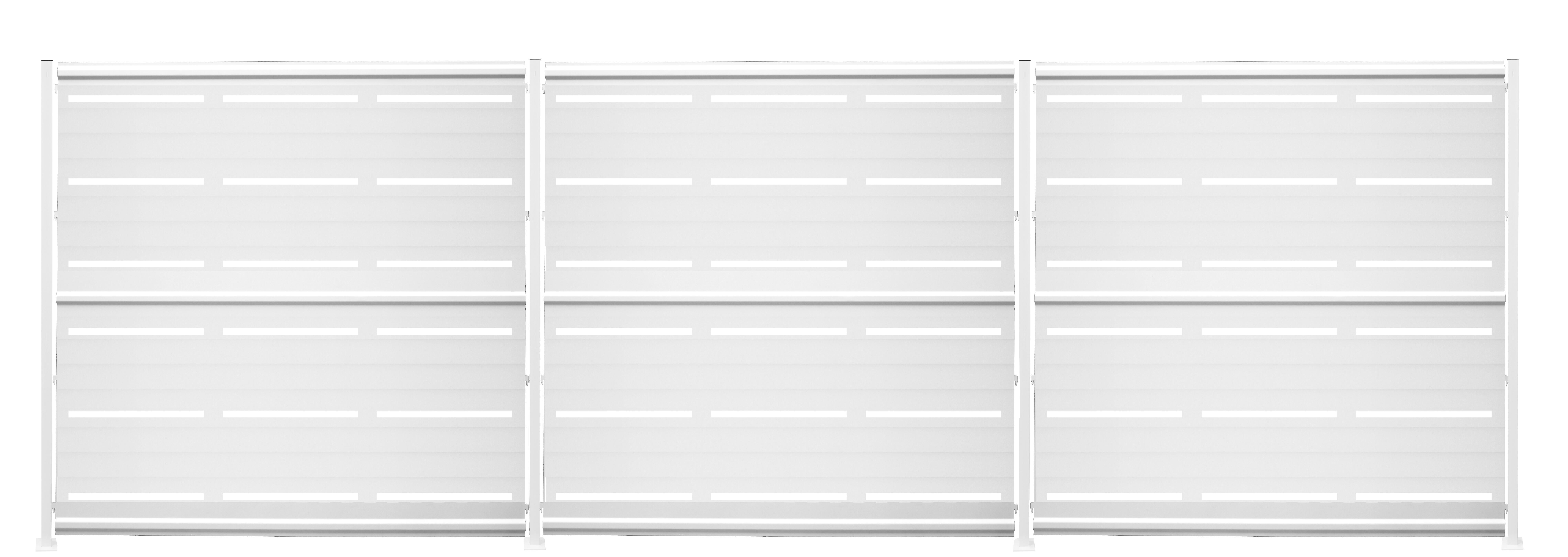 Kit valla de acero galvanizado rayas blanco 456x150x13 cm